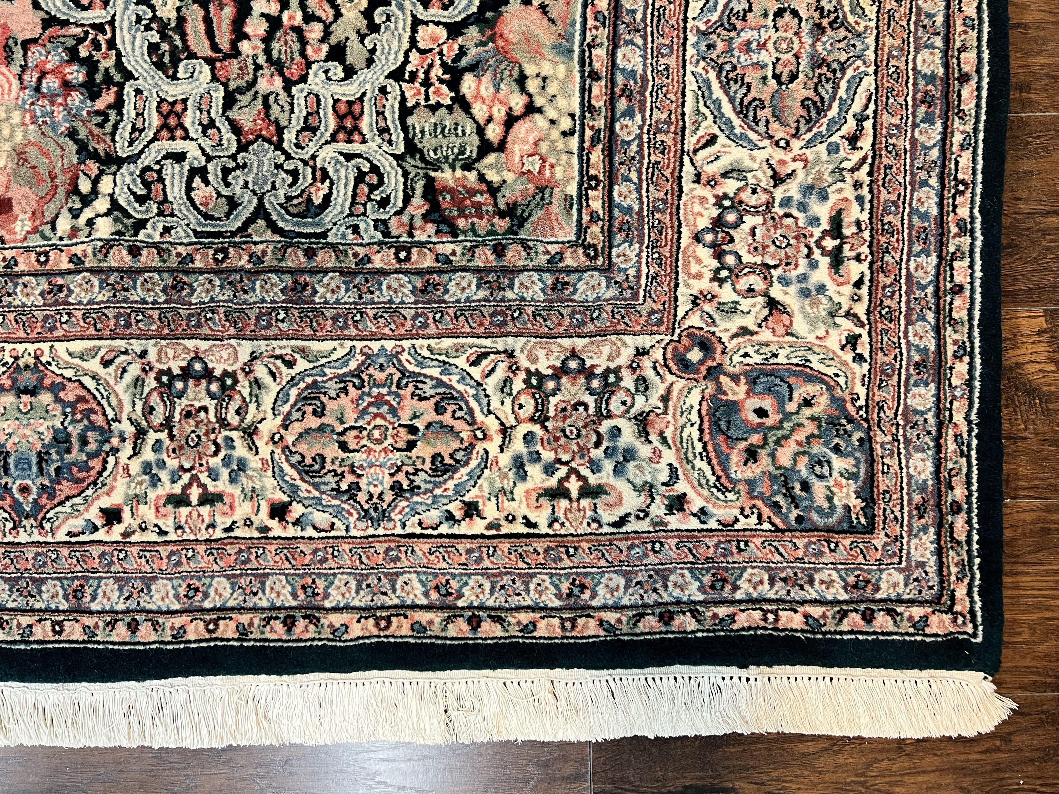 Indo Persian Rug 9x12, Kirman Carpet, Floral Bouquets, Wool Handmade Vintage Rug - Jewel Rugs