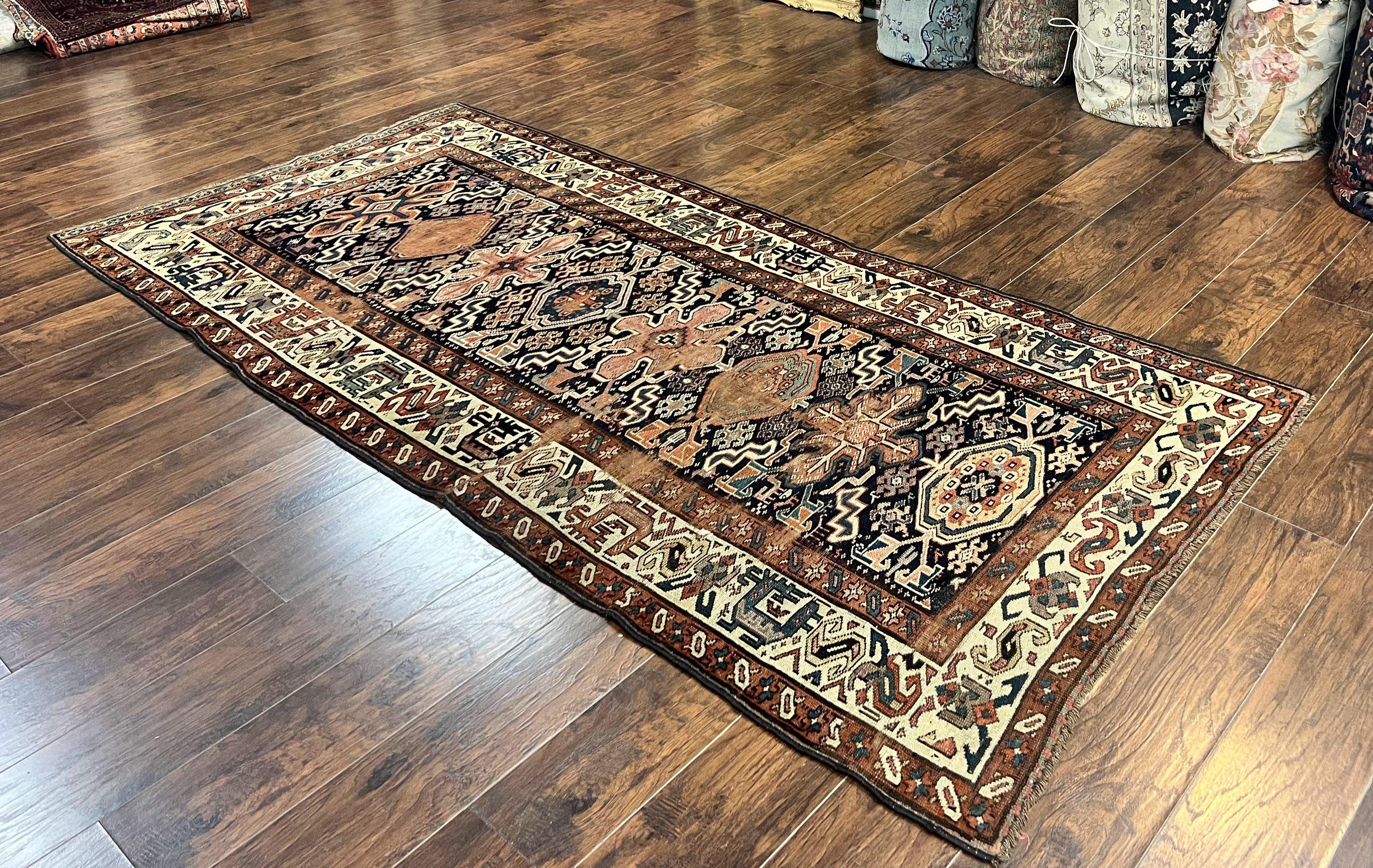 Antique Persian Tribal Runner Rug 4.6 x 9.8, Kurdish Runner, Rug for Hallway or Kitchen, 1920s Carpet, Wool Handmade Rug - Jewel Rugs