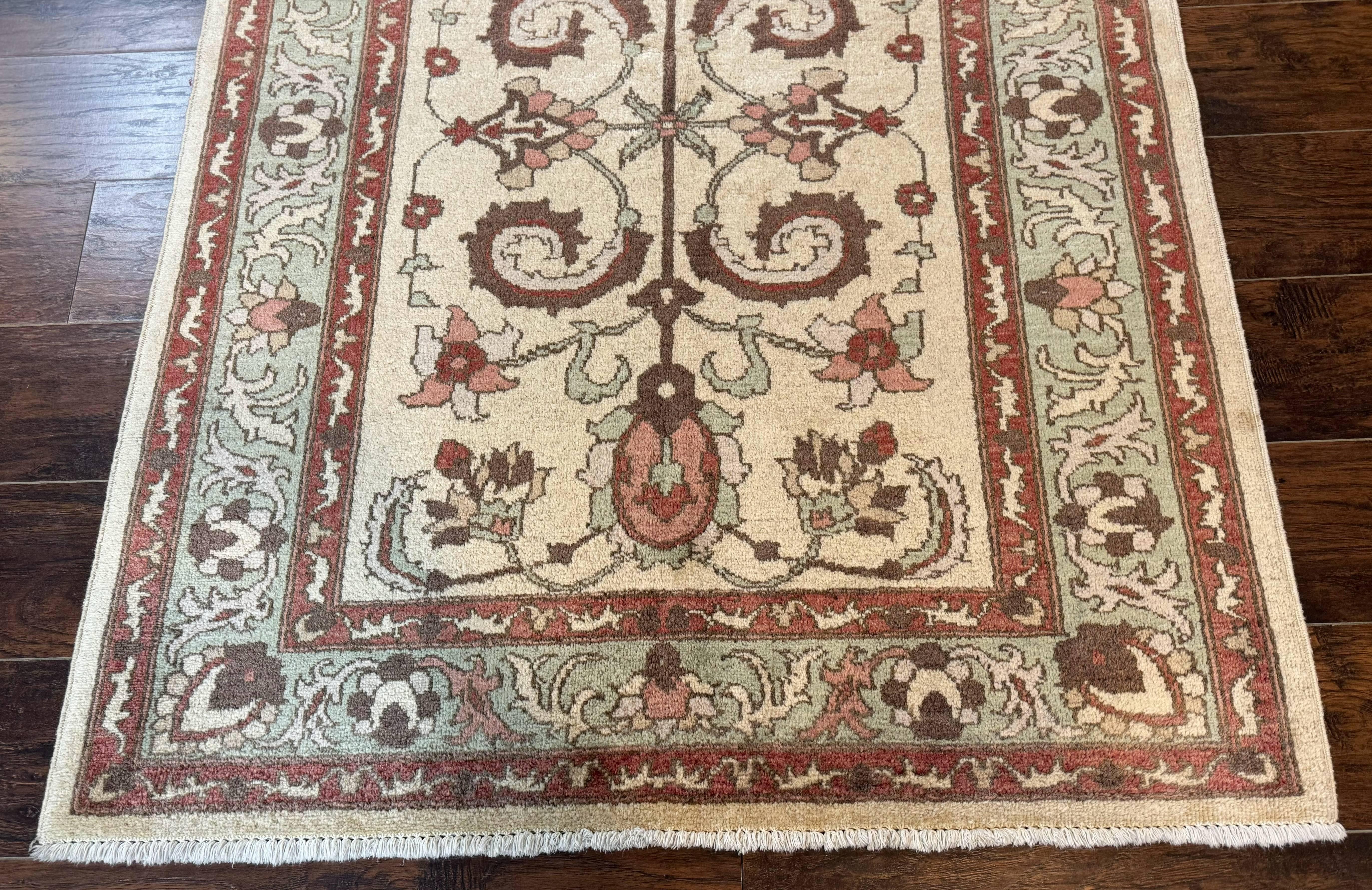 Indo Mahal Rug 4 x 5.6, Indian Handmade Wool Area Rug - Jewel Rugs