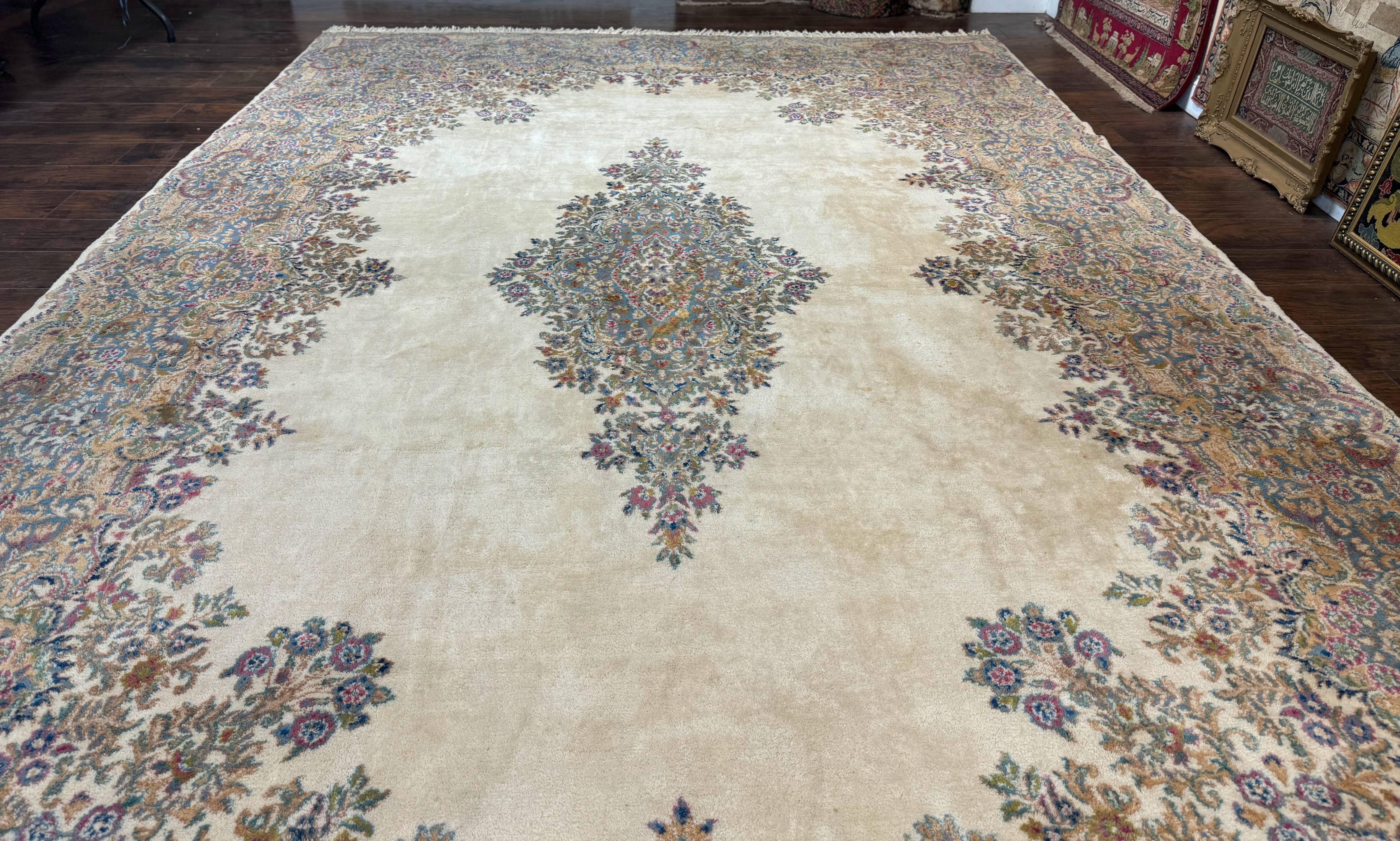 Persian Kerman Rug 10x15, Pastel Colors - Jewel Rugs