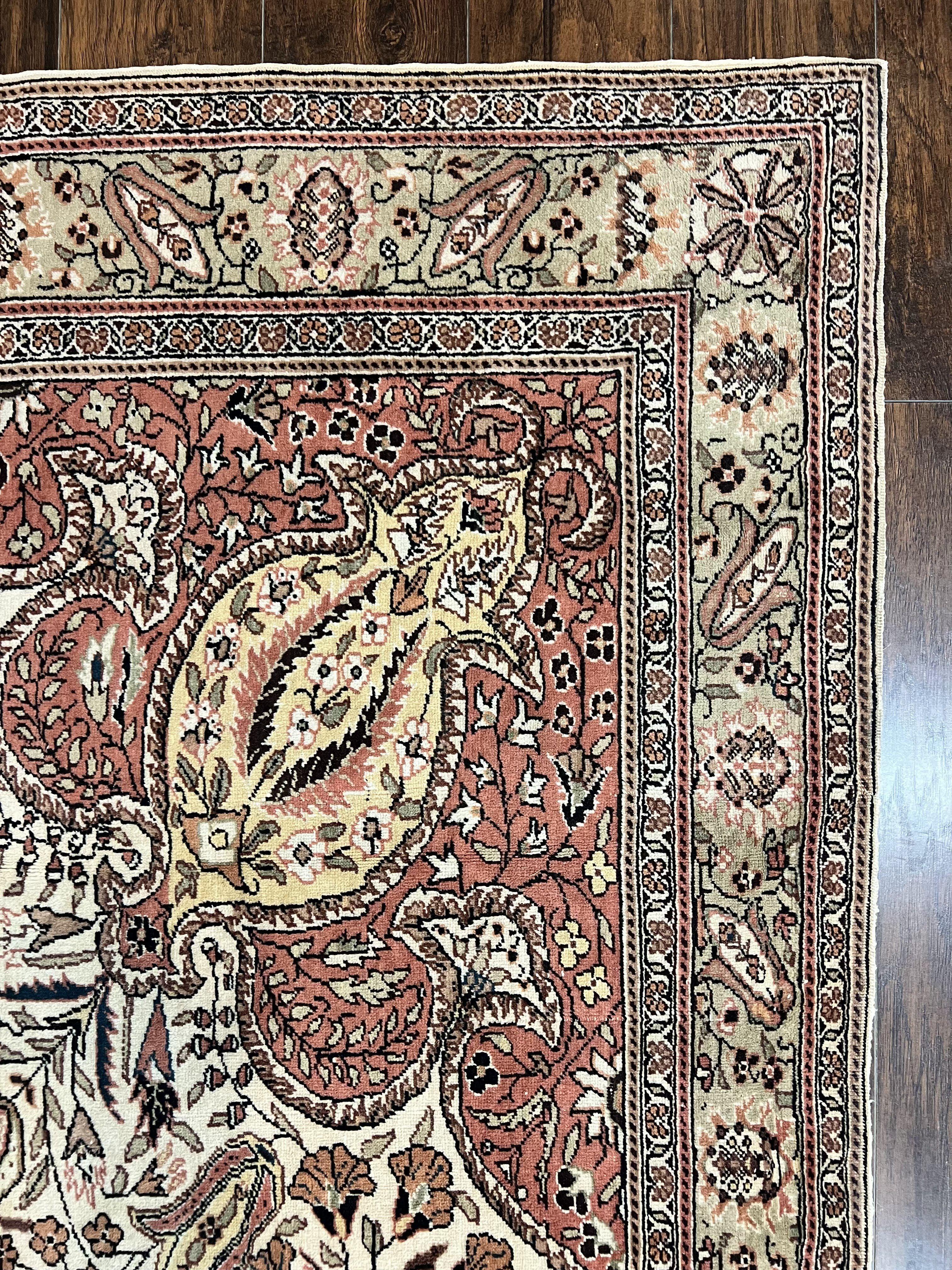 Turkish Sivas Rug 9x12, Handmade Vintage Wool Carpet, Cream Ivory - Jewel Rugs