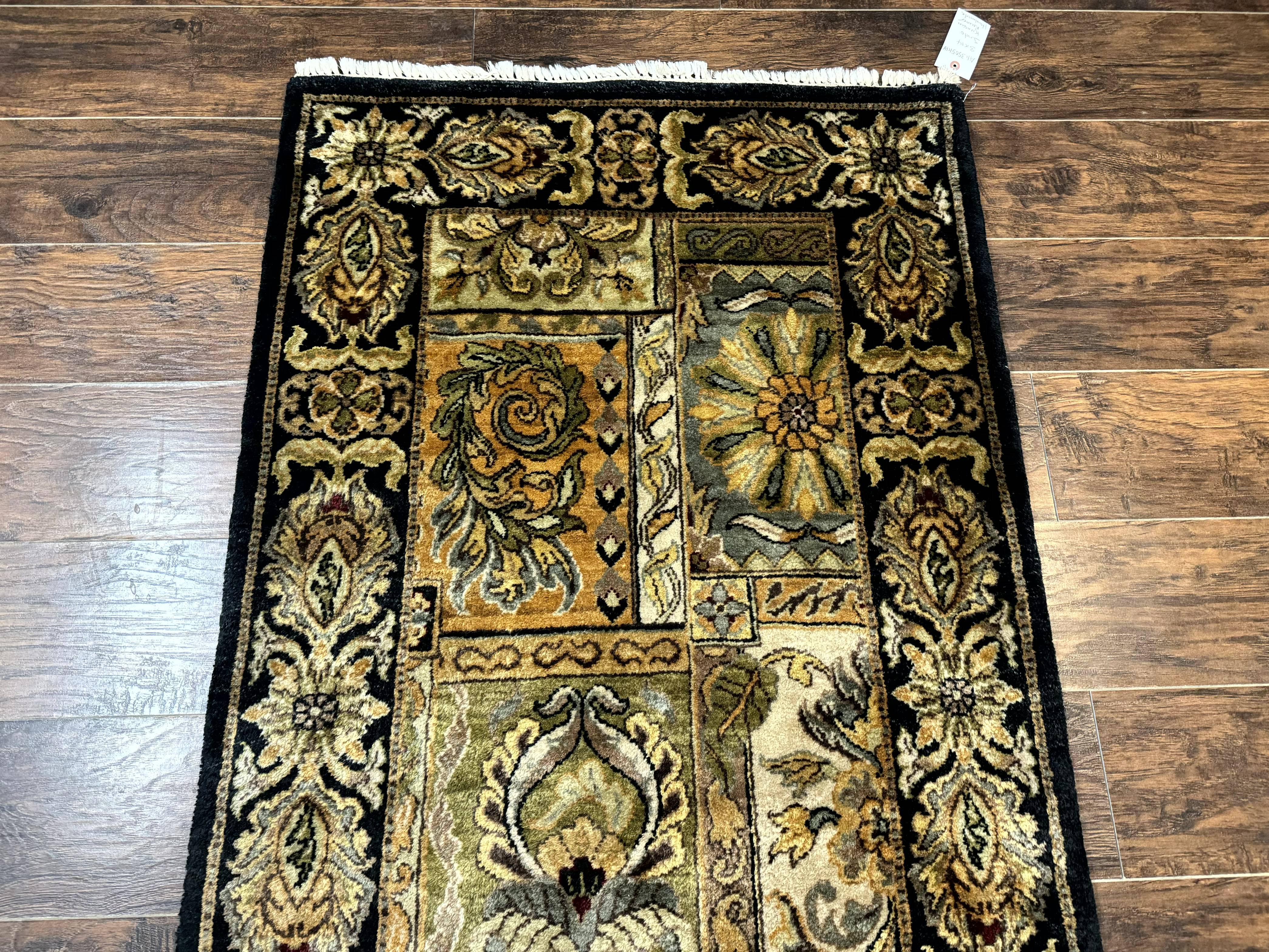 Indian Runner Rug 3x14, Panel Design, Oriental Carpet for Hallway - Jewel Rugs