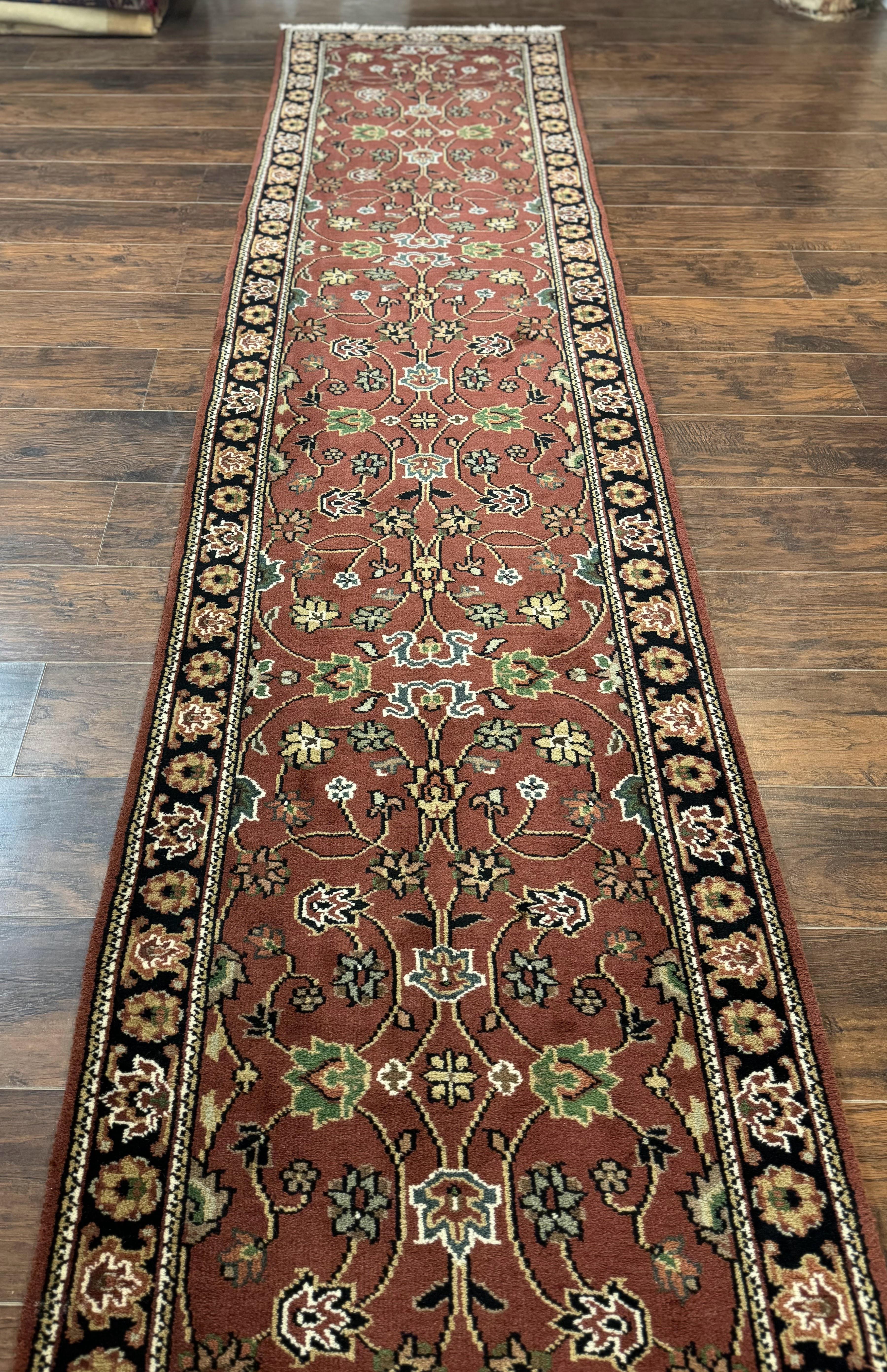 Indo Persian Sarouk Runner Rug 2.8 x 20 ft Runner for Hallway, Long Runner Rug, Handmade - Jewel Rugs