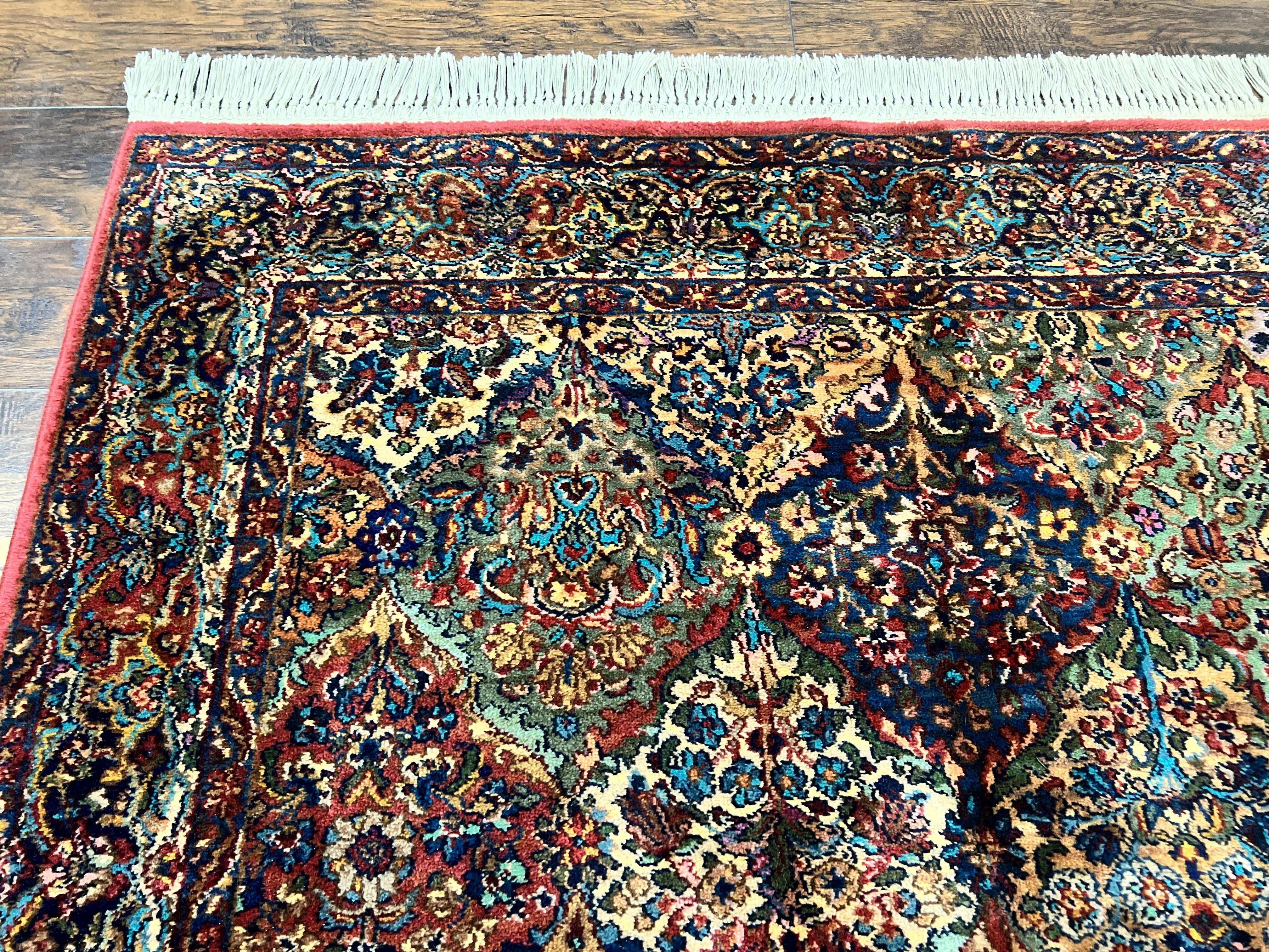 Karastan Rug 5.9 x 9, Multicolor Panel Kirman Rug #717, Wool Original Karastan Collection 700 Series - Jewel Rugs