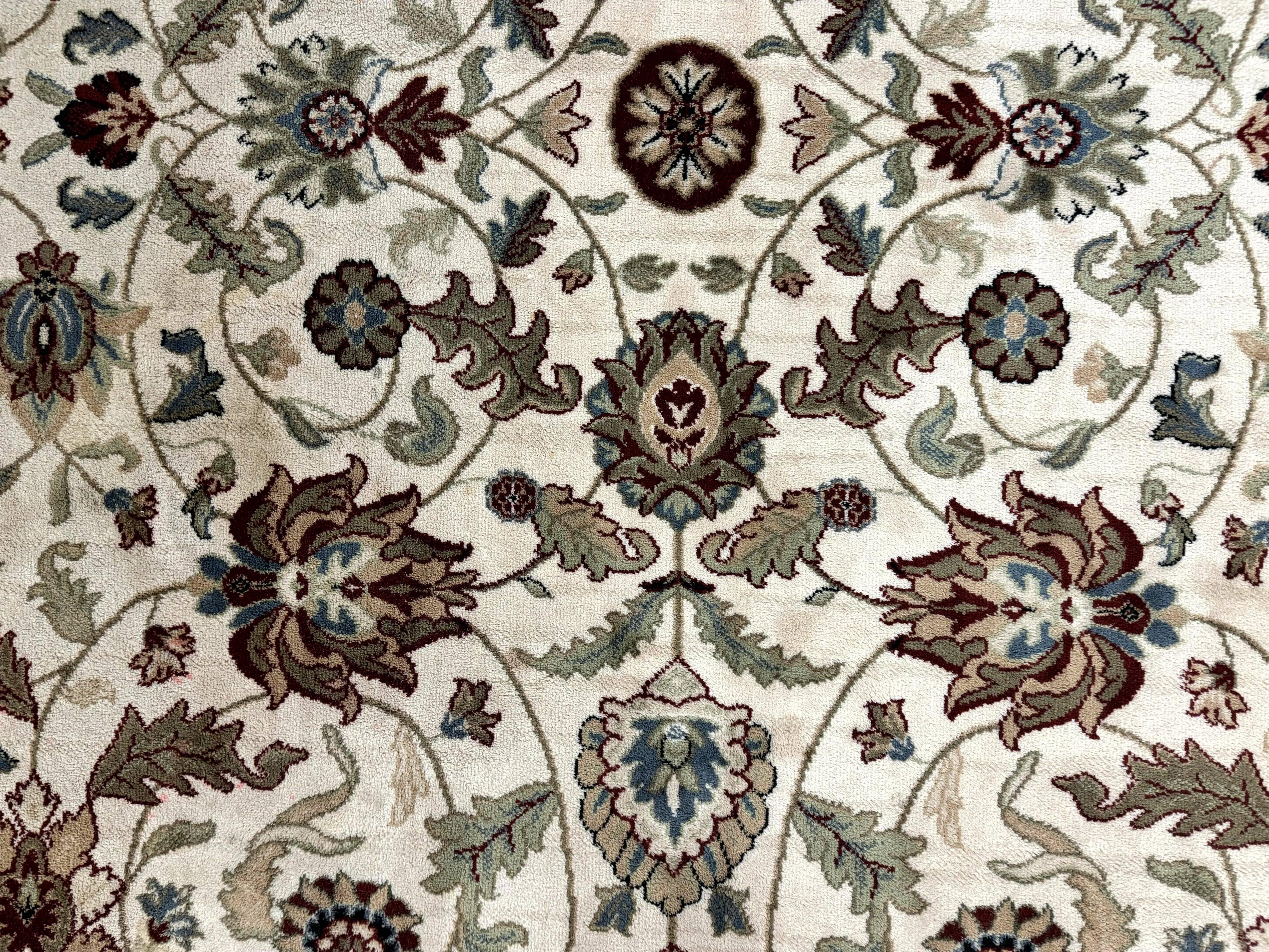 Karastan Rug 8x11, Vintage Wool Pile Karastan Carpet, Palazzo Collection, Beige Floral Carpet - Jewel Rugs