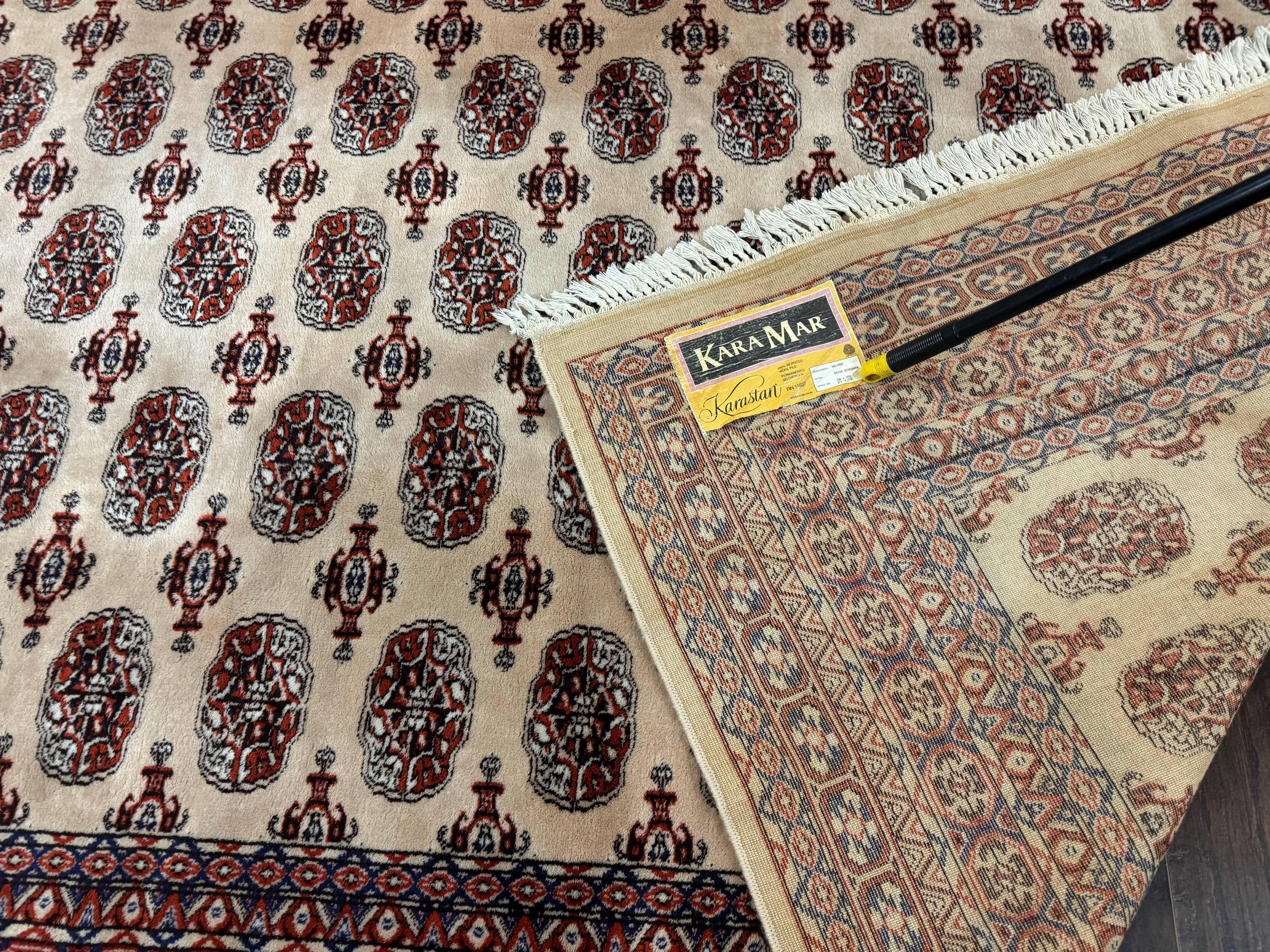 Karastan Rug 8.2 x 11.6 Beige Bokhara, Wool Pile, Vintage Discontinued Karastan Area Rug, Belgium Power Loomed Rug - Jewel Rugs