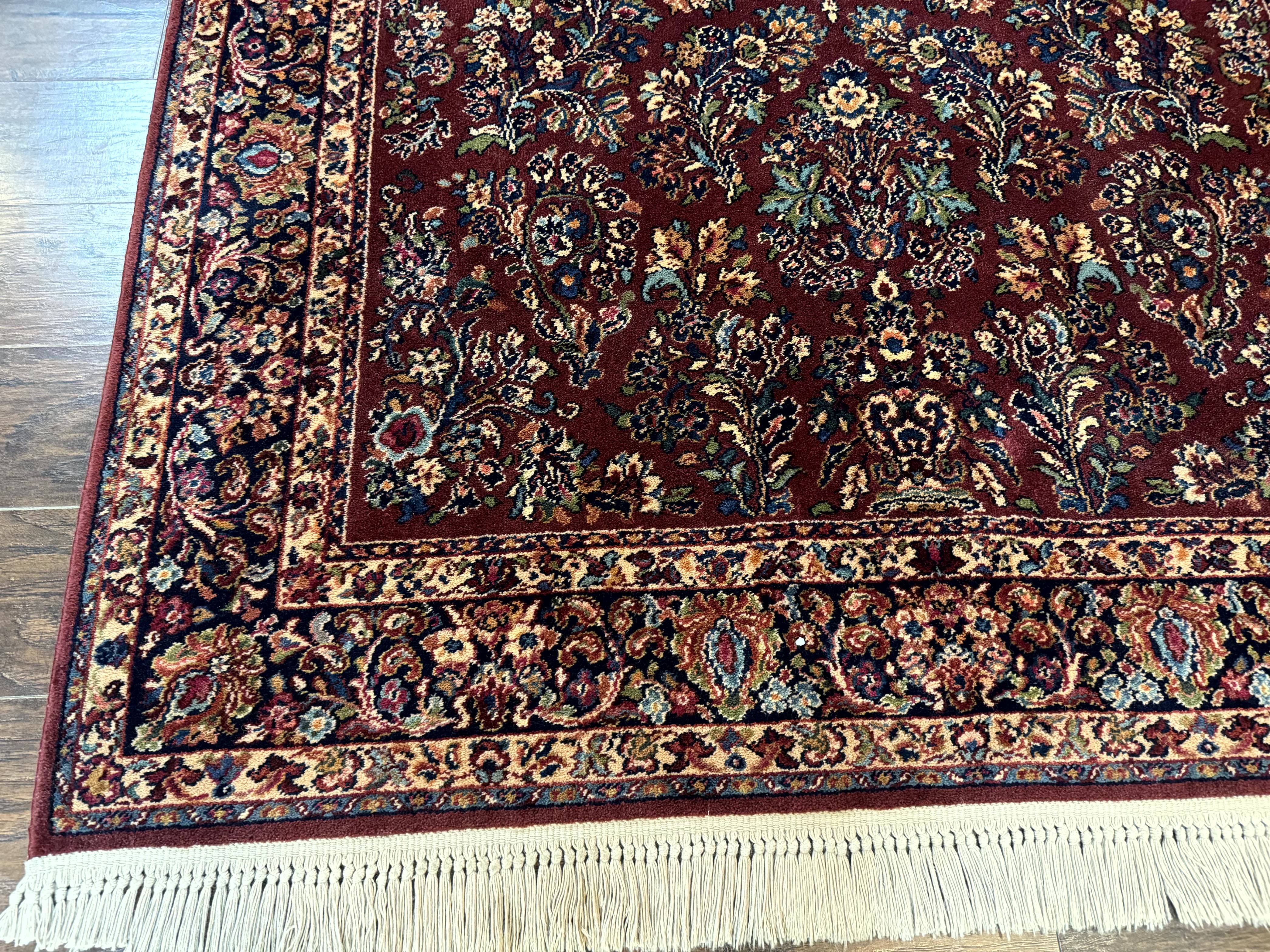 5.9 x 9 Karastan Rug Red Sarouk Rug #785, 100% Wile Pile Carpet, Original 700 Series, Vintage - Jewel Rugs