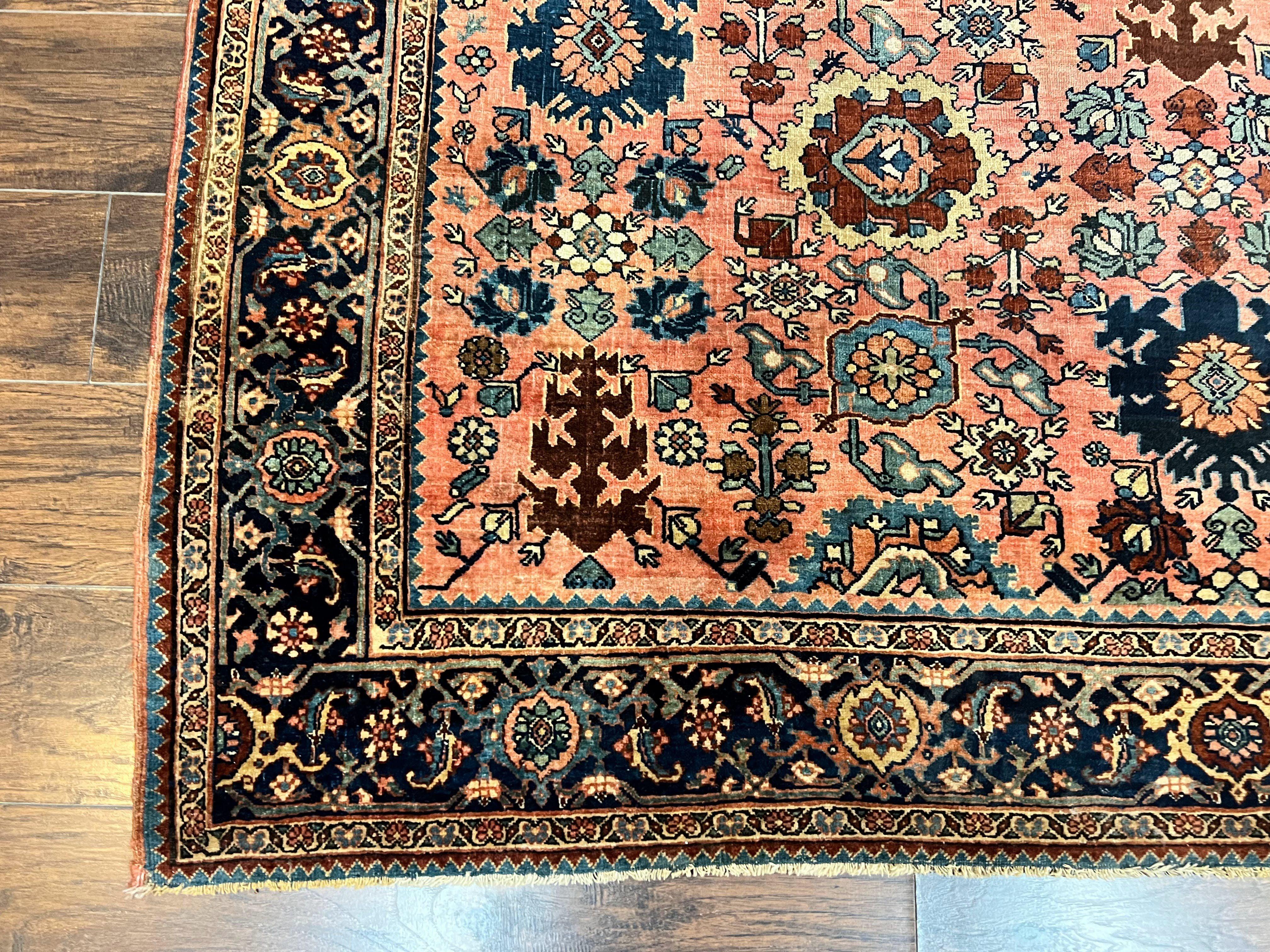 Rare Persian Sarouk Farahan Rug 9x15 – Antique Wool Carpet, Signed By Master Weaver - Jewel Rugs