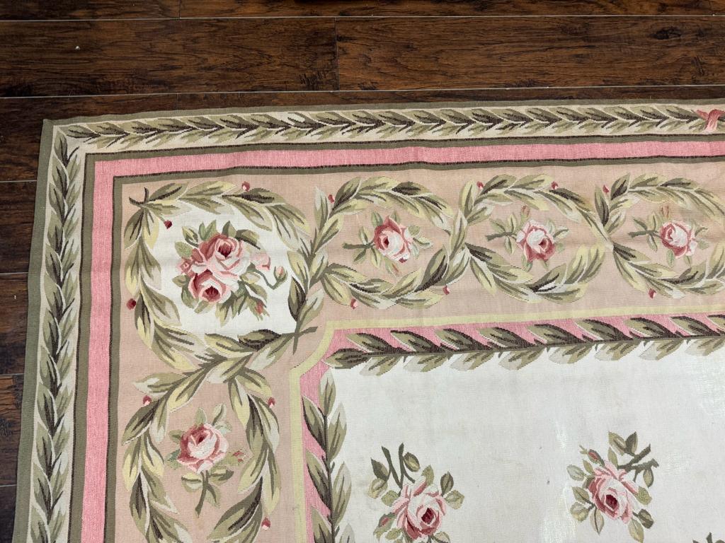Aubusson Rug 10x14, Wool, Handmade, Floral Bouquets, European Design - Jewel Rugs