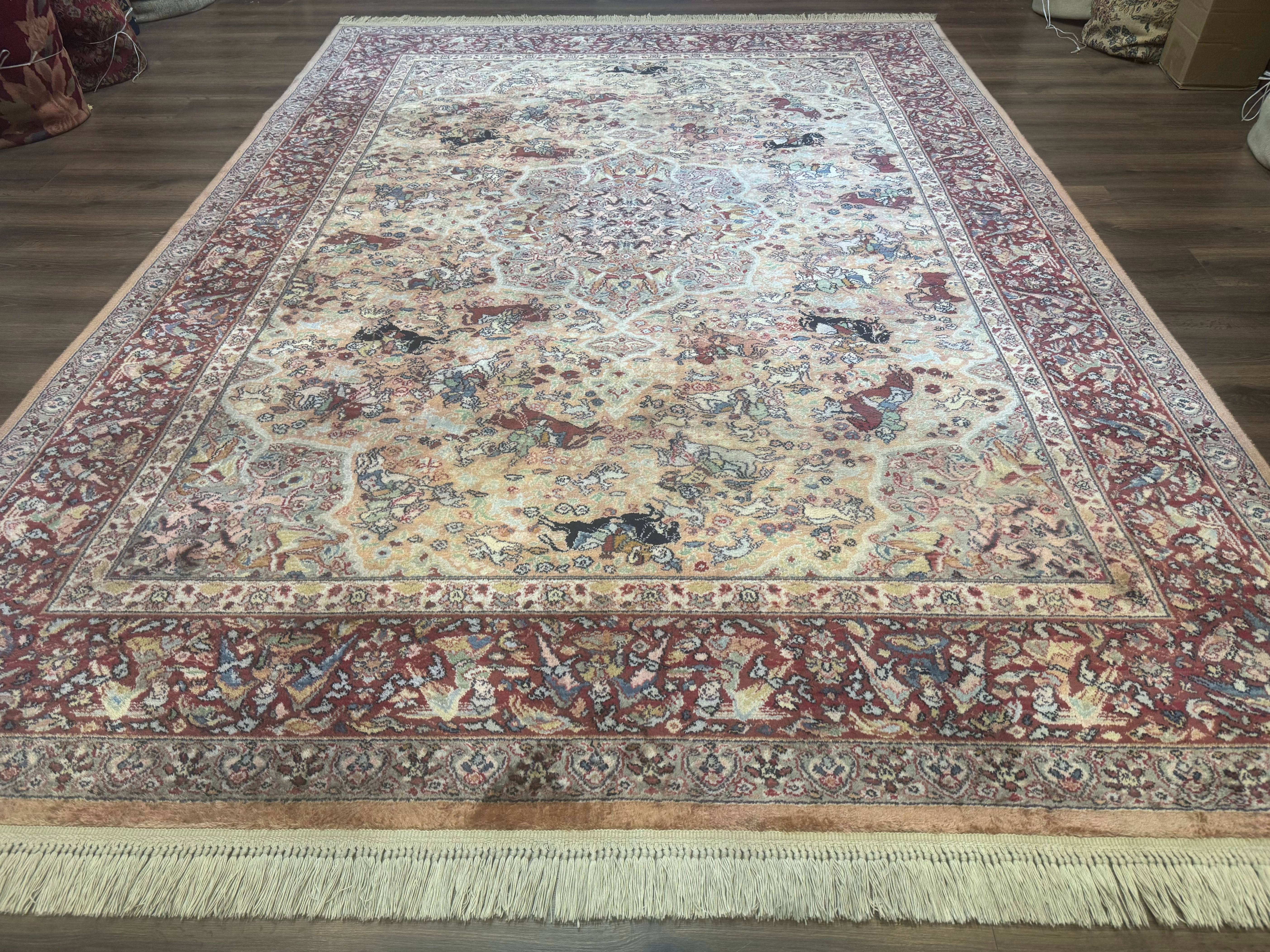 Karastan Rug 8.8 x 12 Persian Hunting Rug #723, Wool Pile Karastan Area Rug, Discontinued Original 700 Series Karastan Carpet, Room Sized - Jewel Rugs