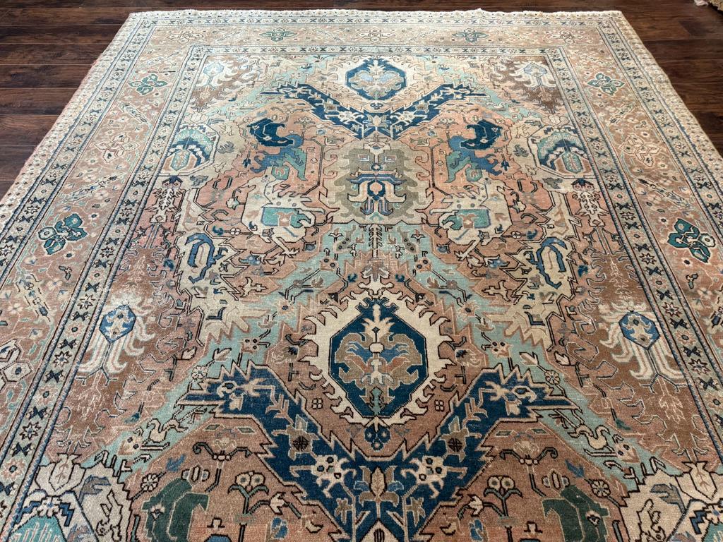 Antique Persian Tabriz Rug 8x11, Unique Colors and Design - Jewel Rugs