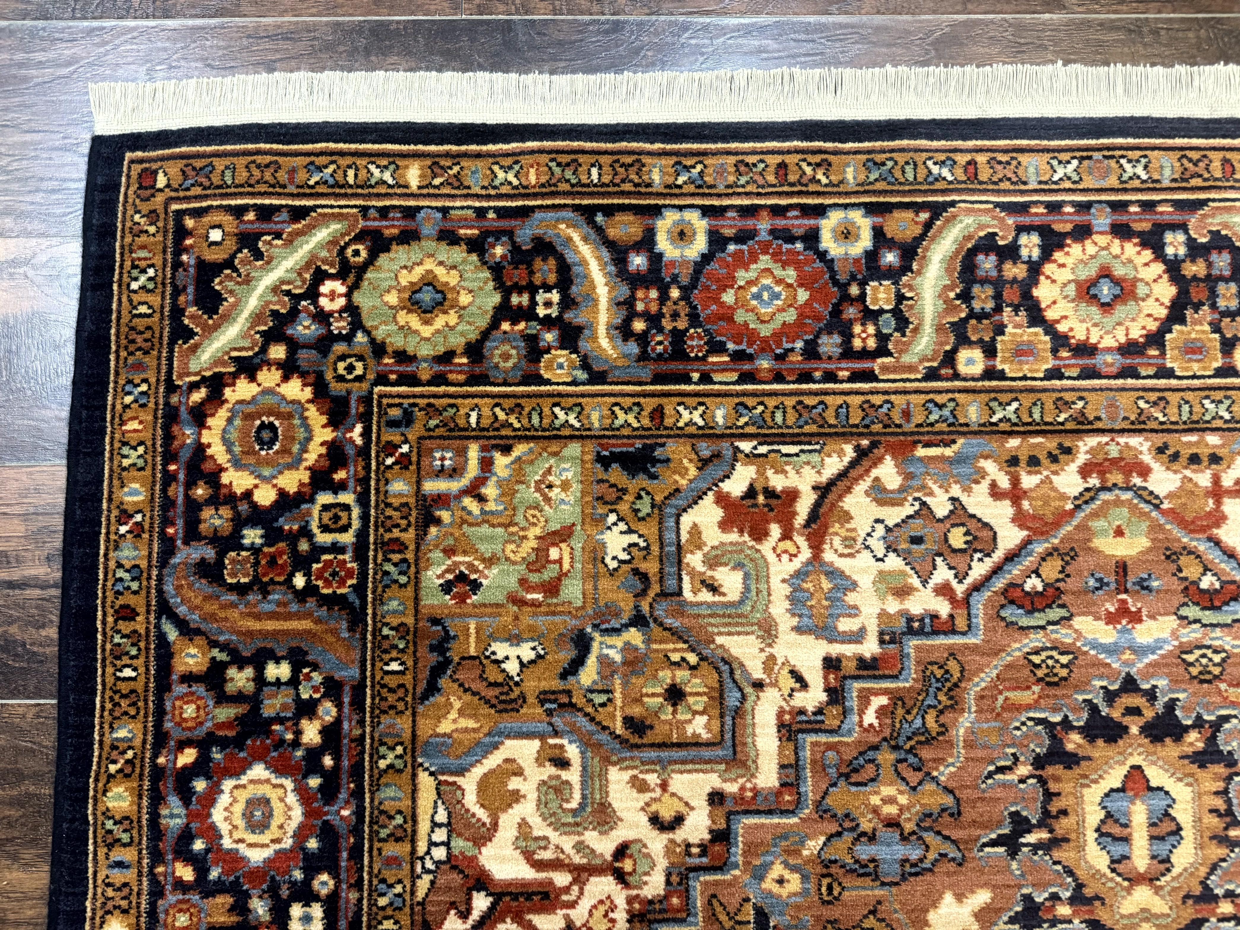 Karastan Rug 6x8, English Manor Windsor Heriz Karastan Carpet, Geometric Design, Wool Pile, Vintage Area Rug - Jewel Rugs