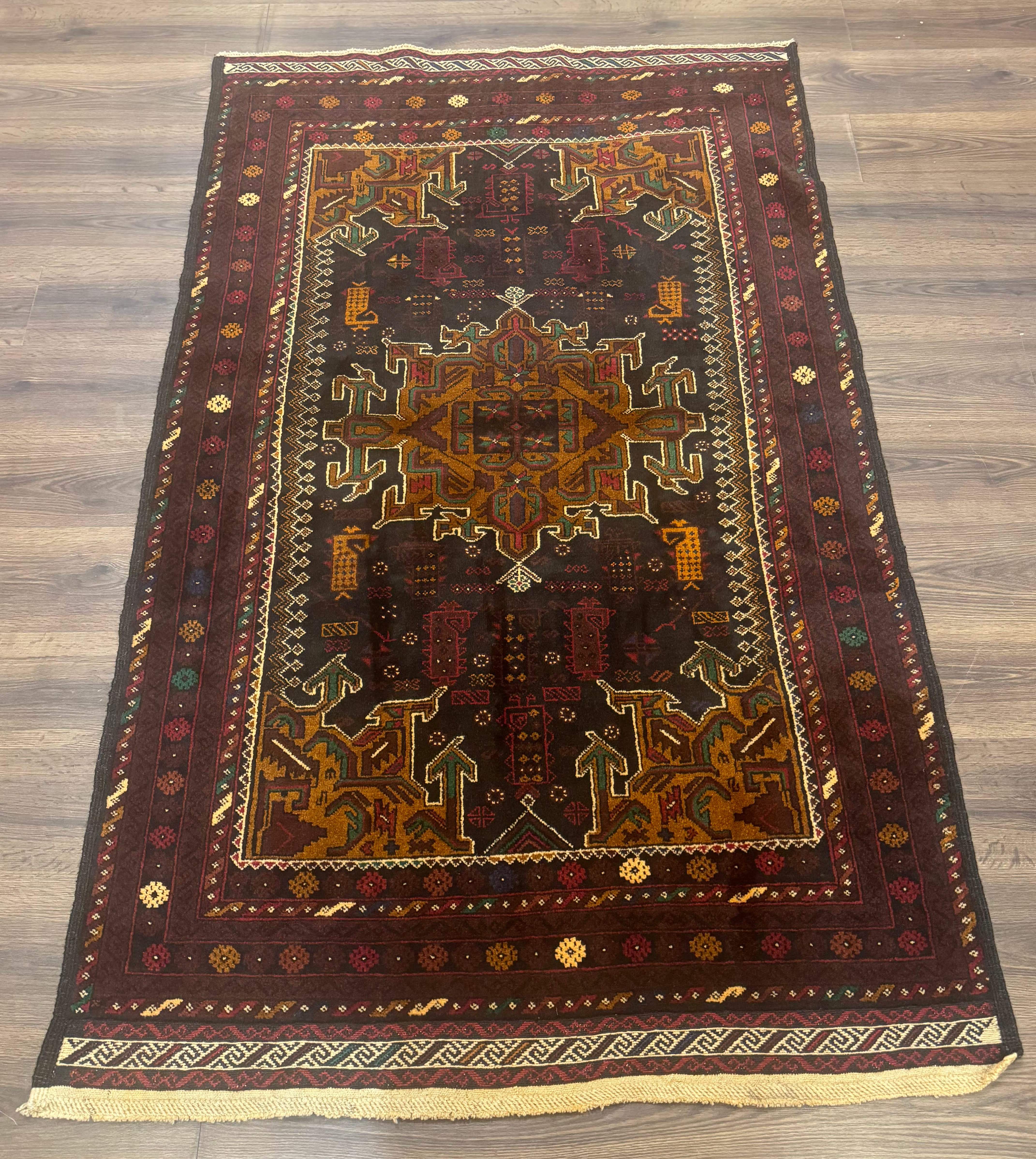 Persian Baluch Rug 4x7, Hand-Knotted Wool Tribal Carpet - Jewel Rugs