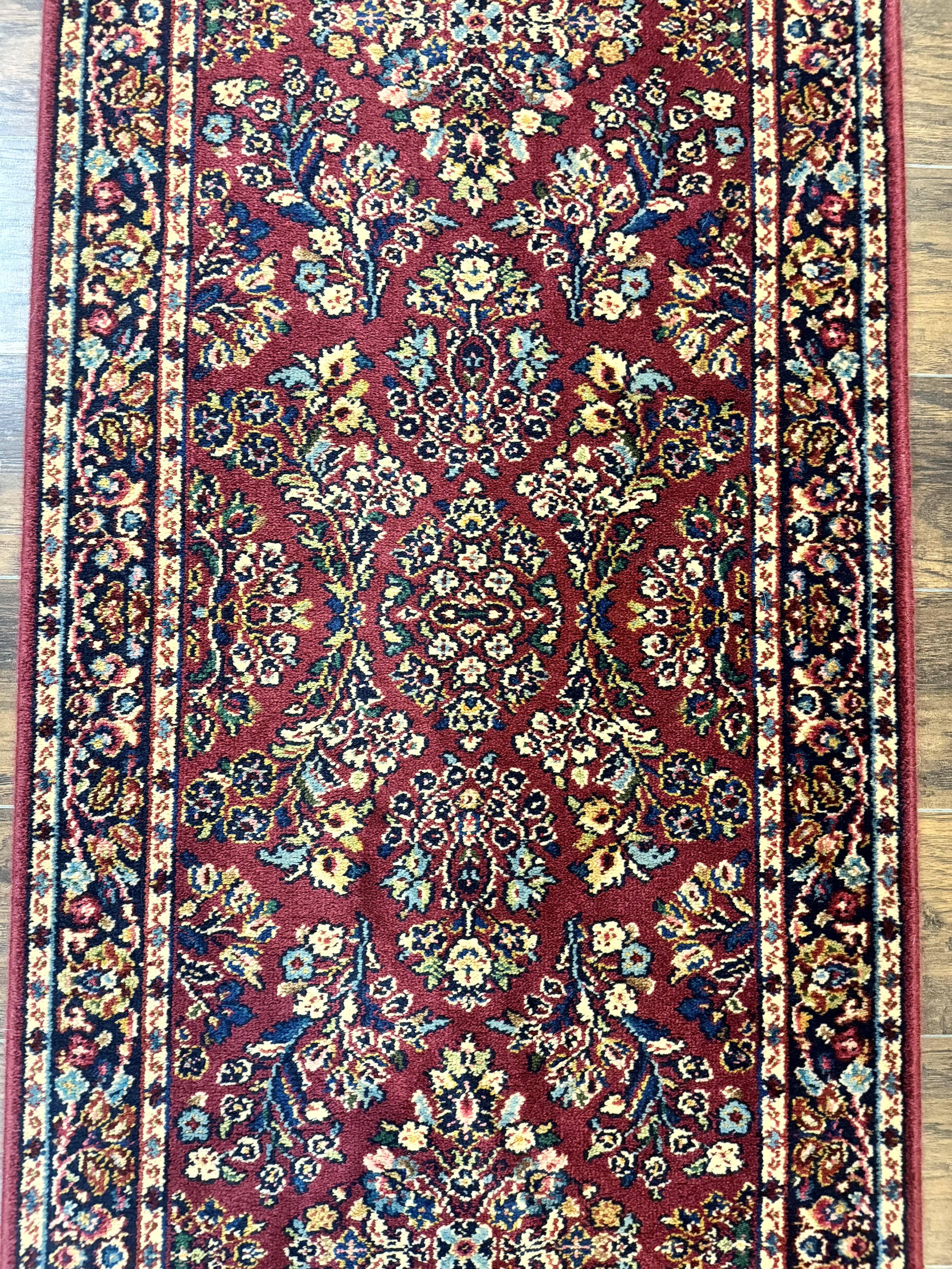Karastan Runner Rug 2.6 x 8.6, Red Sarouk #785, Original 700 Series, Wool Karastan Runner Rug, Rare - Jewel Rugs
