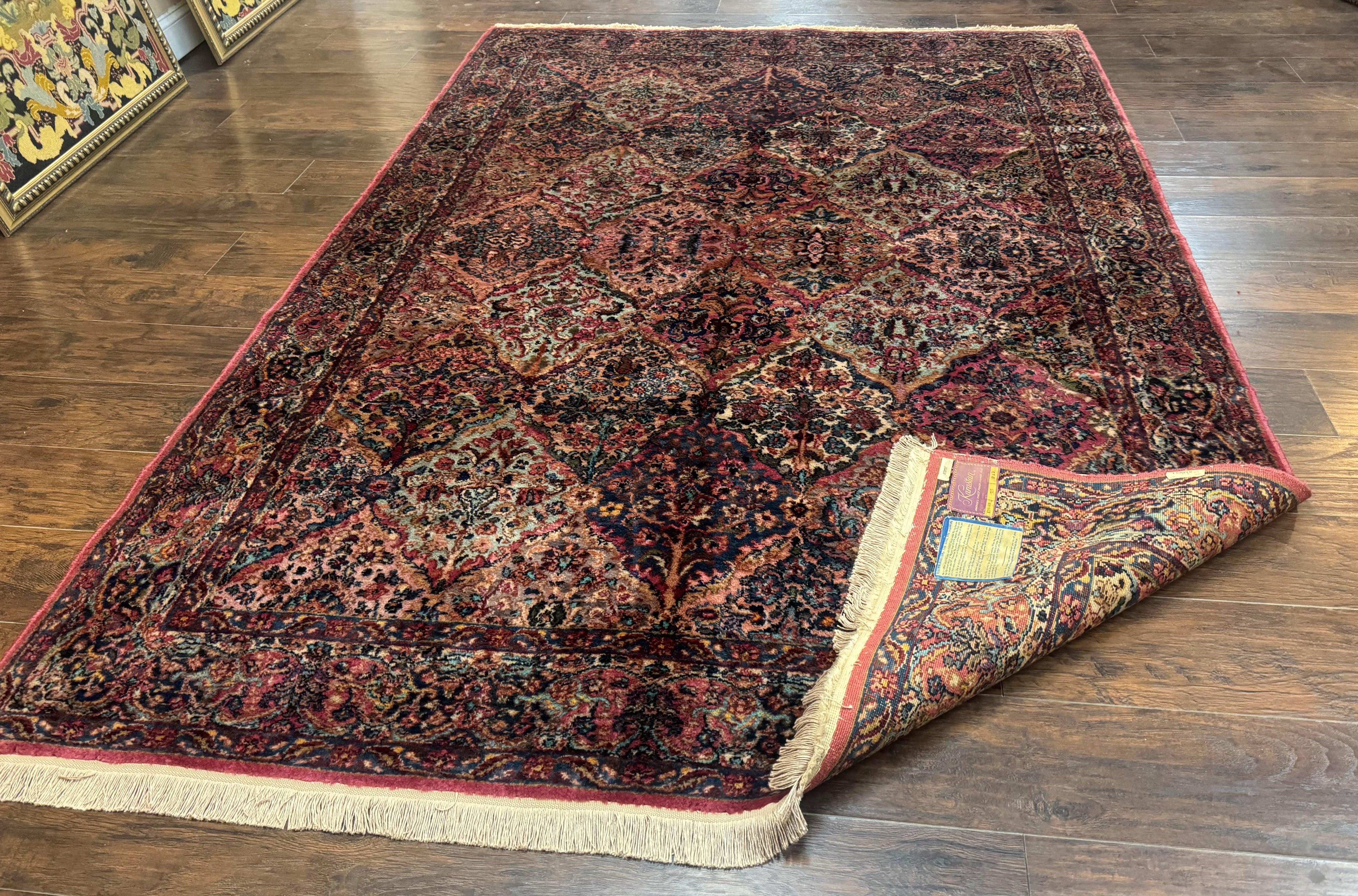 Karastan Rug 6x9, Multicolor Panel Kirman Rug #717, Wool Original Karastan Collection 700 Series, Vintage Discontinued Karastan - Jewel Rugs