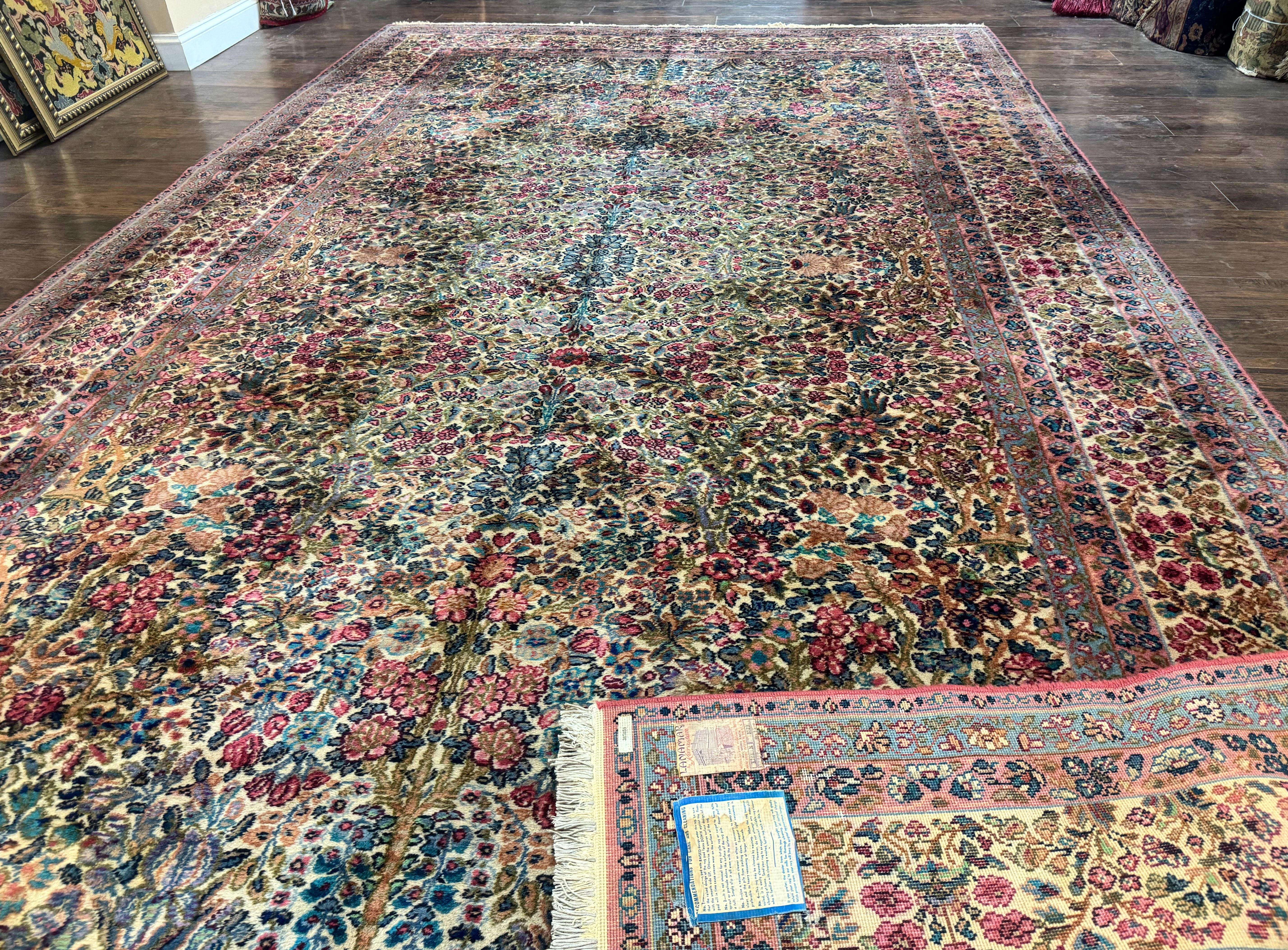 Karastan Rug 8.8 x 15, Lanamar Kirman #5519, Wool Karastan Carpet, Antique Floral Karastan Rug, Tree of Life Design Rug, Traditional Rug - Jewel Rugs