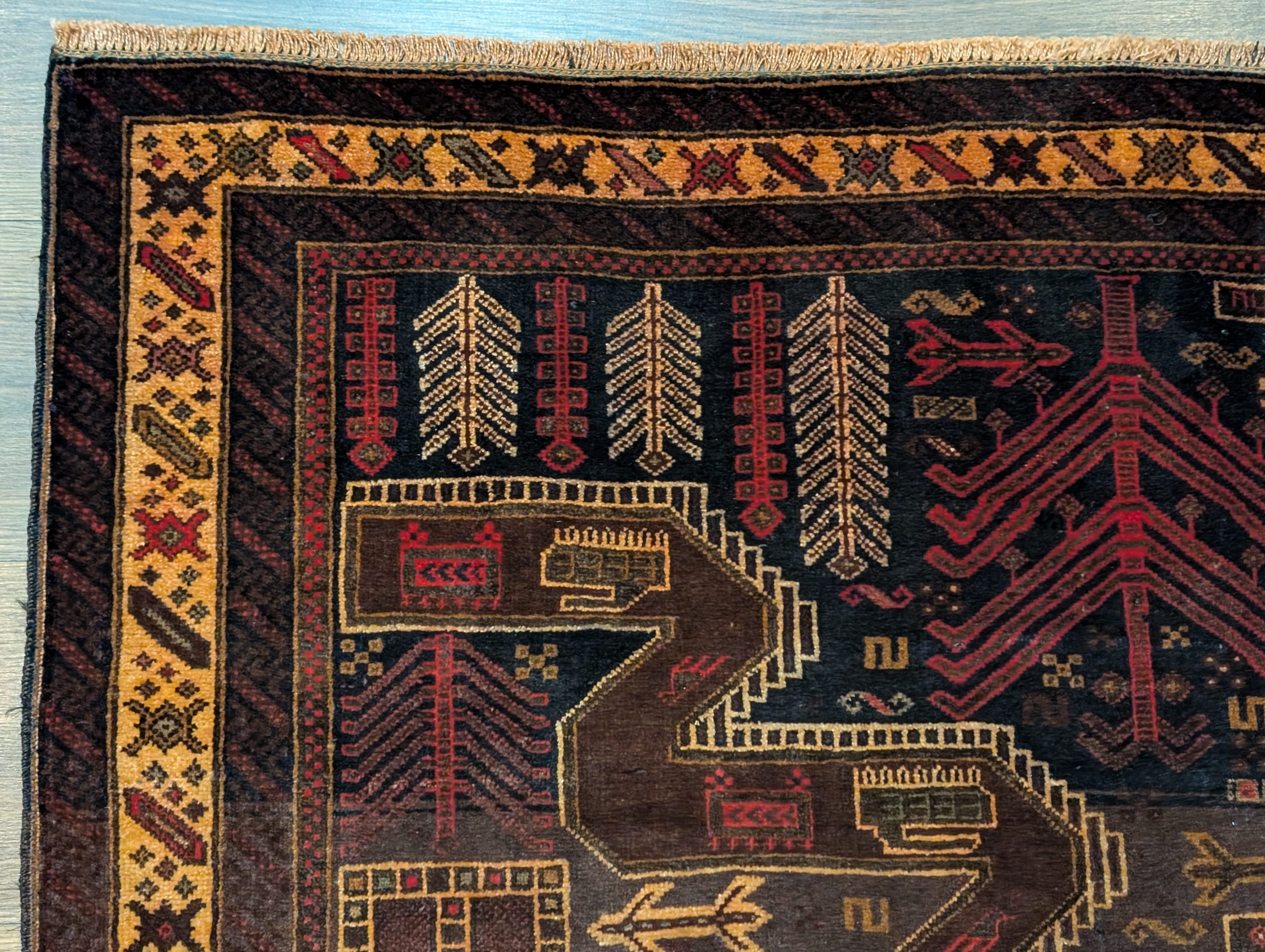 Afghan War Rug 3x5, Tanks, New, Baluchi Rug, Handmade - Jewel Rugs