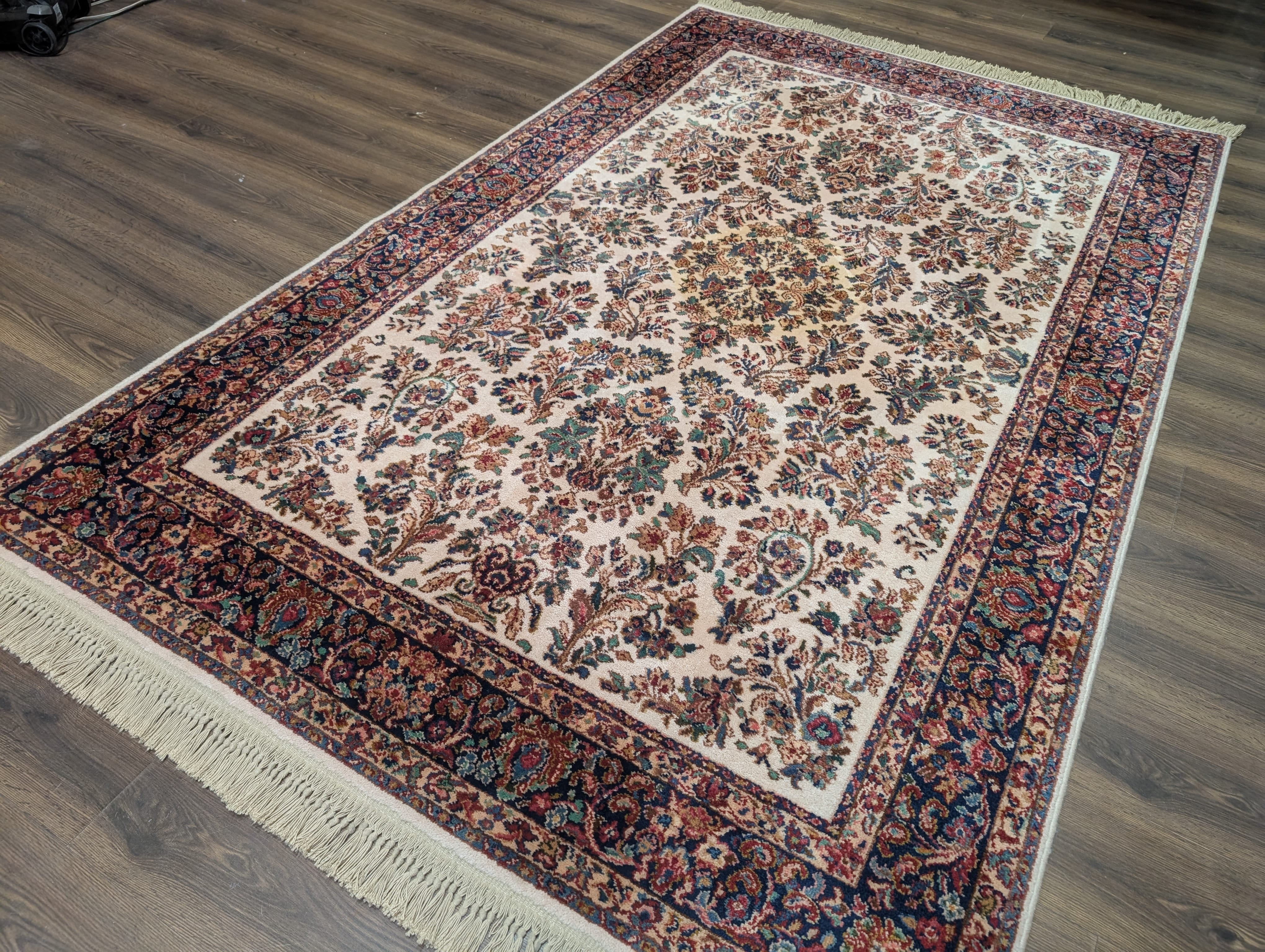 Karastan Rug 5.9 x 9, Ivory Sarouk #760, Original 700 Series, Wool Pile, Vintage - Jewel Rugs