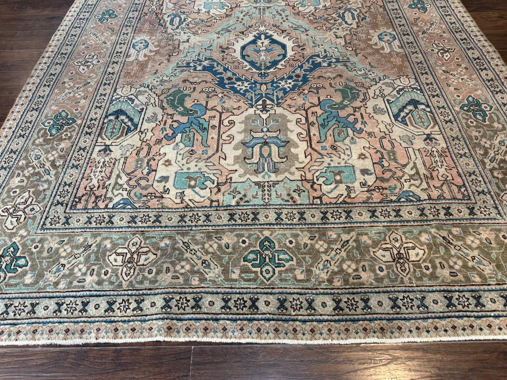 Antique Persian Tabriz Rug 8x11, Unique Colors and Design - Jewel Rugs