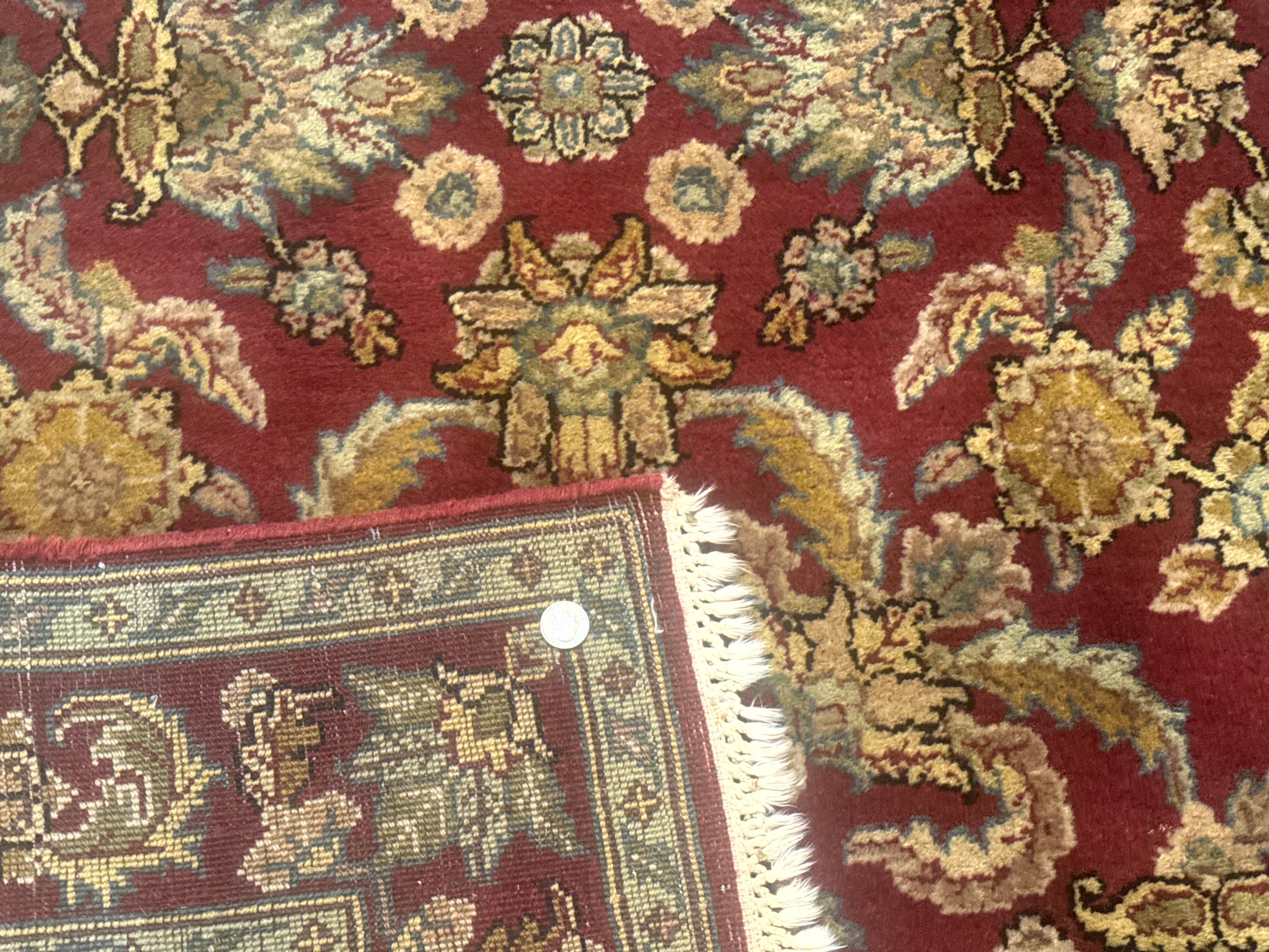 Indo Persian Mahal Rug 4x6, Floral Allover Pattern, Maroon - Jewel Rugs