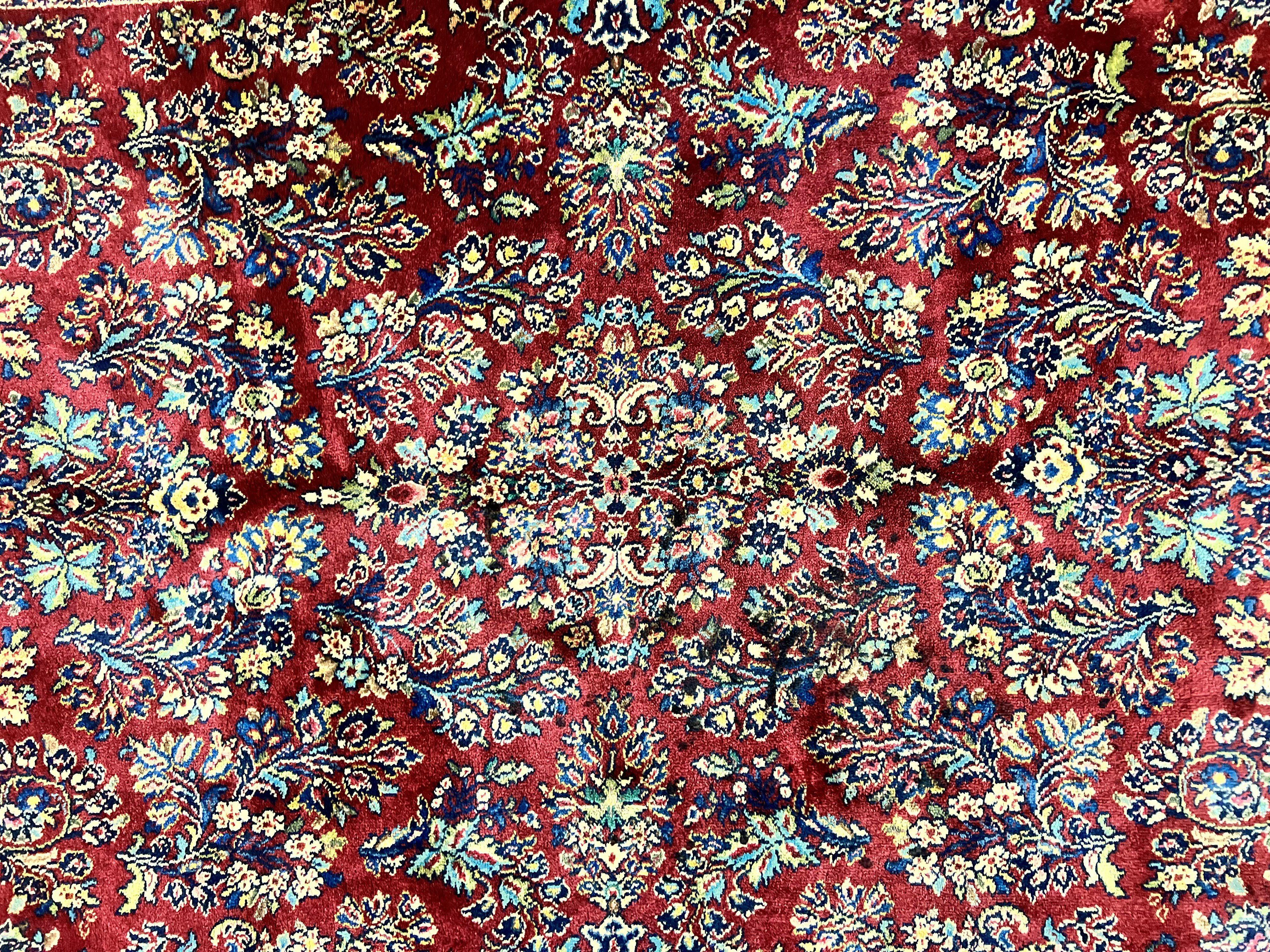 Karastan Rug 5.9 x 9 Red Sarouk #785, Wool Karastan Carpet, Original 700 Series, Vintage Karastan Oriental Rug Discontinued - Jewel Rugs