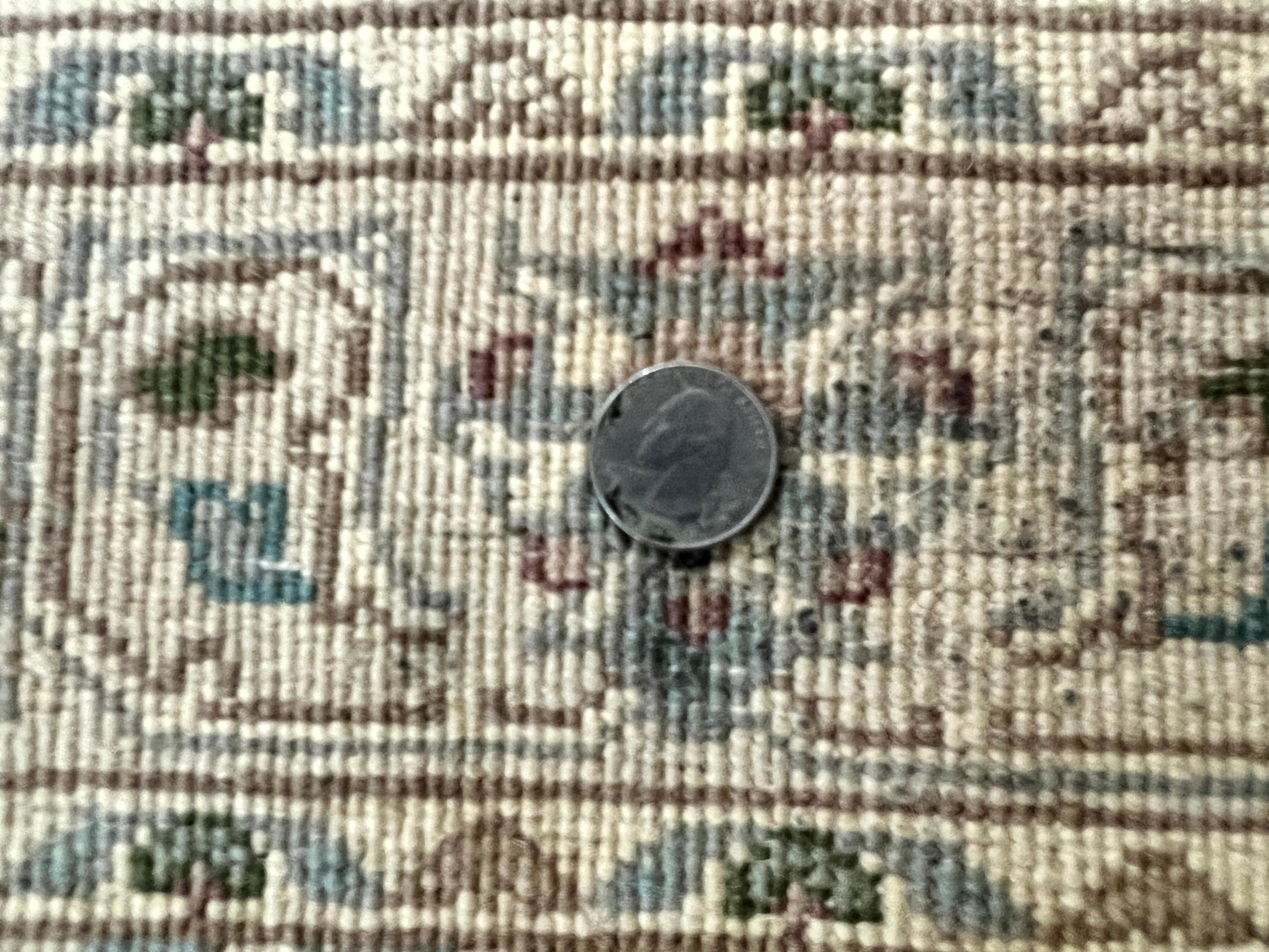 Indo Persian Runner Rug 2.5 x 9.5, Handmade Vintage Wool Rug for Hallway, Floral, Ivory - Jewel Rugs