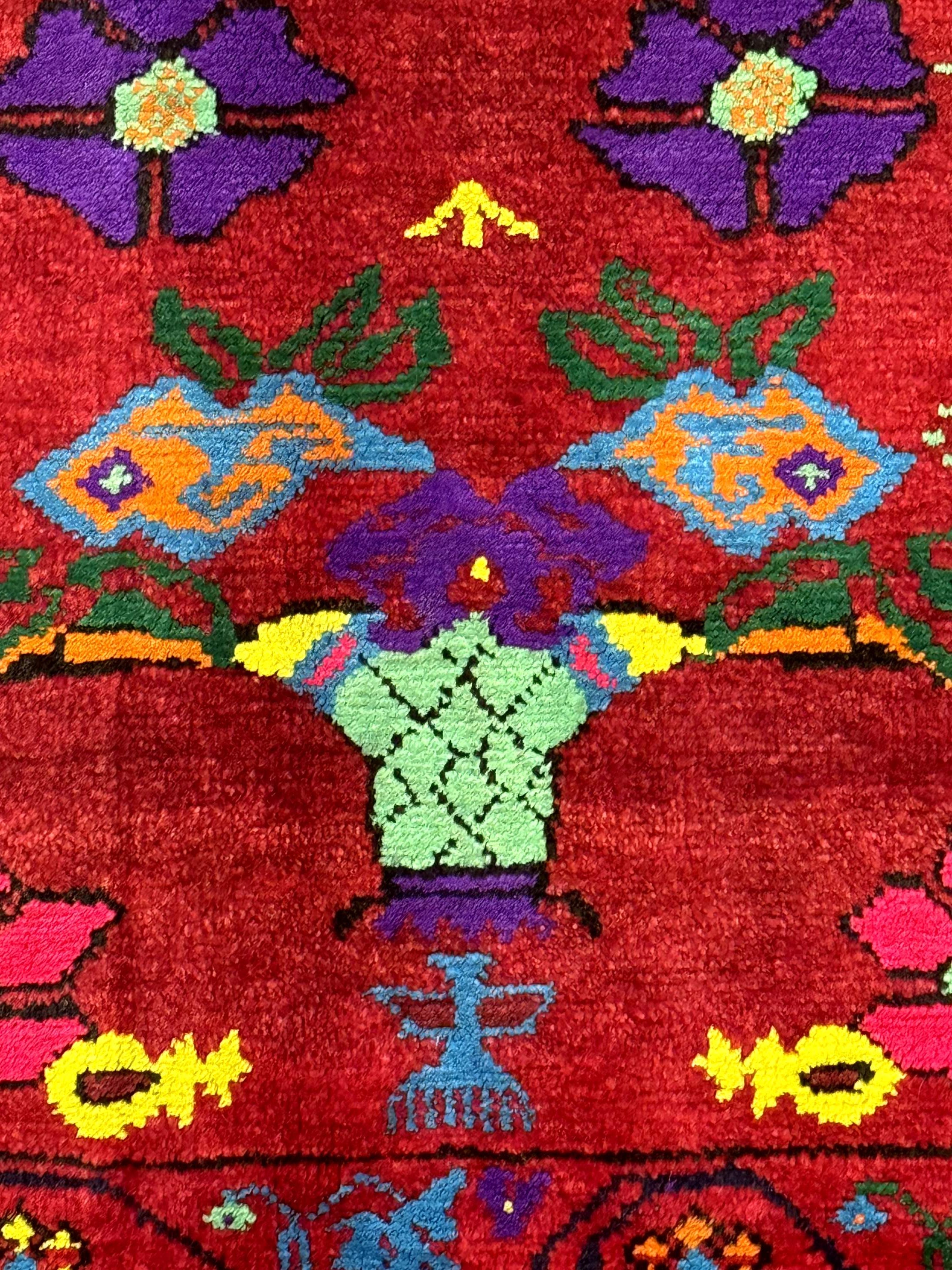 Small Persian Baluch Tribal Rug, Red, Floral, Tribal - Jewel Rugs