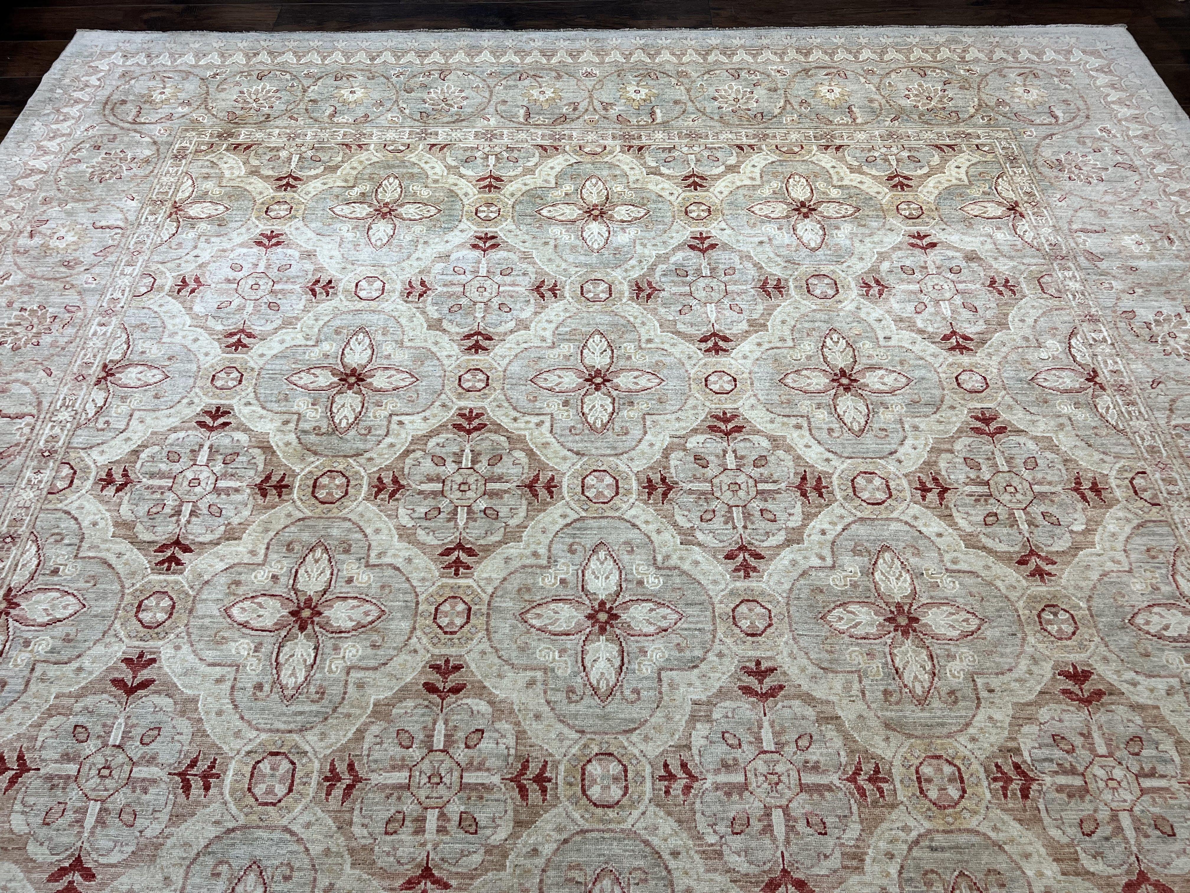 Turkish Oushak Rug 10x14, Neutral Colors Large Room Sized Handmade Wool Area Rug, Farmhouse Rug, Hand Knotted Oushak 10 x 14 ft, Gray Taupe - Jewel Rugs