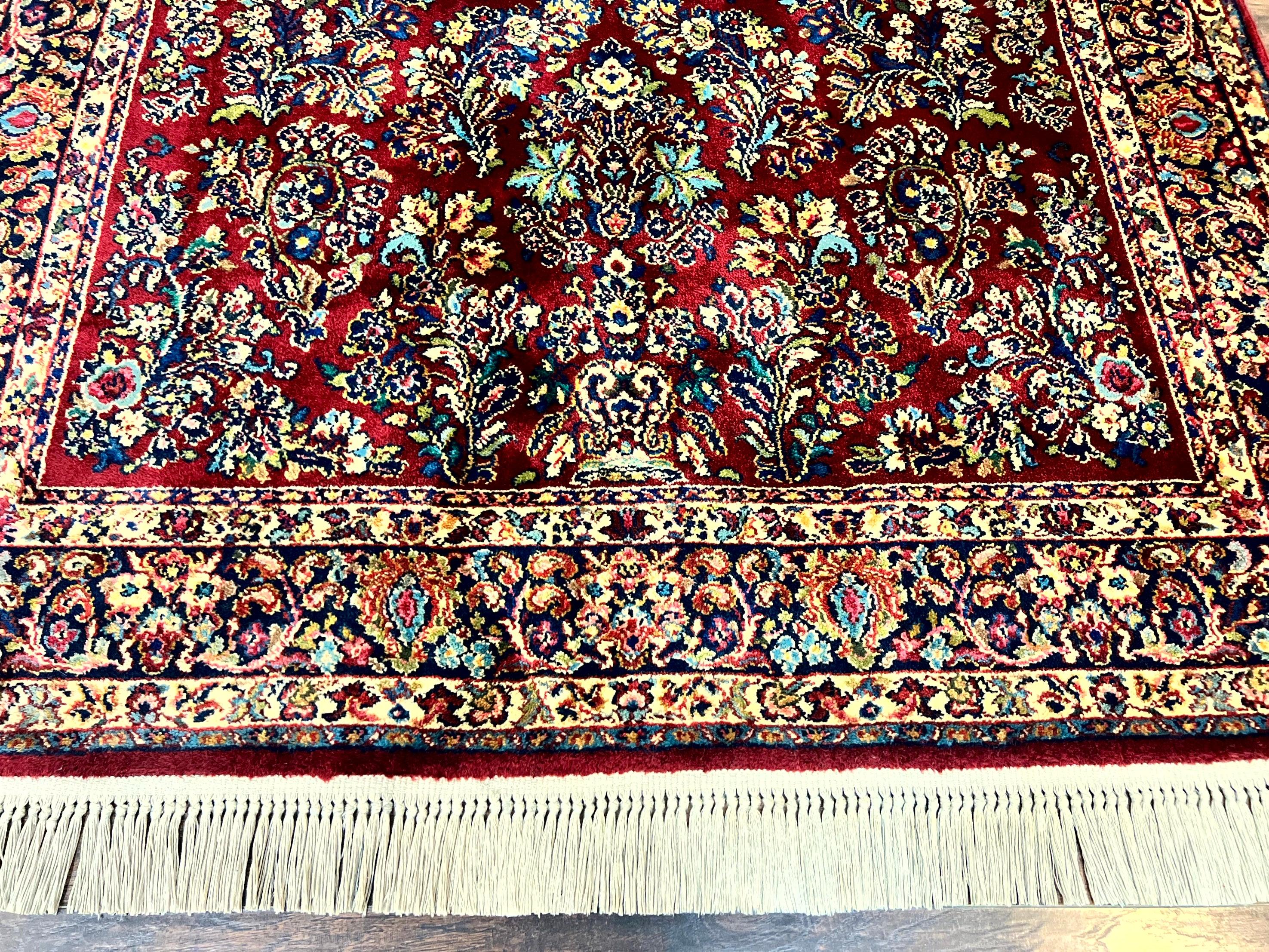 Karastan Rug 5.9 x 9 Red Sarouk Rug #785, Karastan Wool Rug, Karastan Carpet, Original 700 Series Vintage Karastan Oriental Rug Discontinued - Jewel Rugs