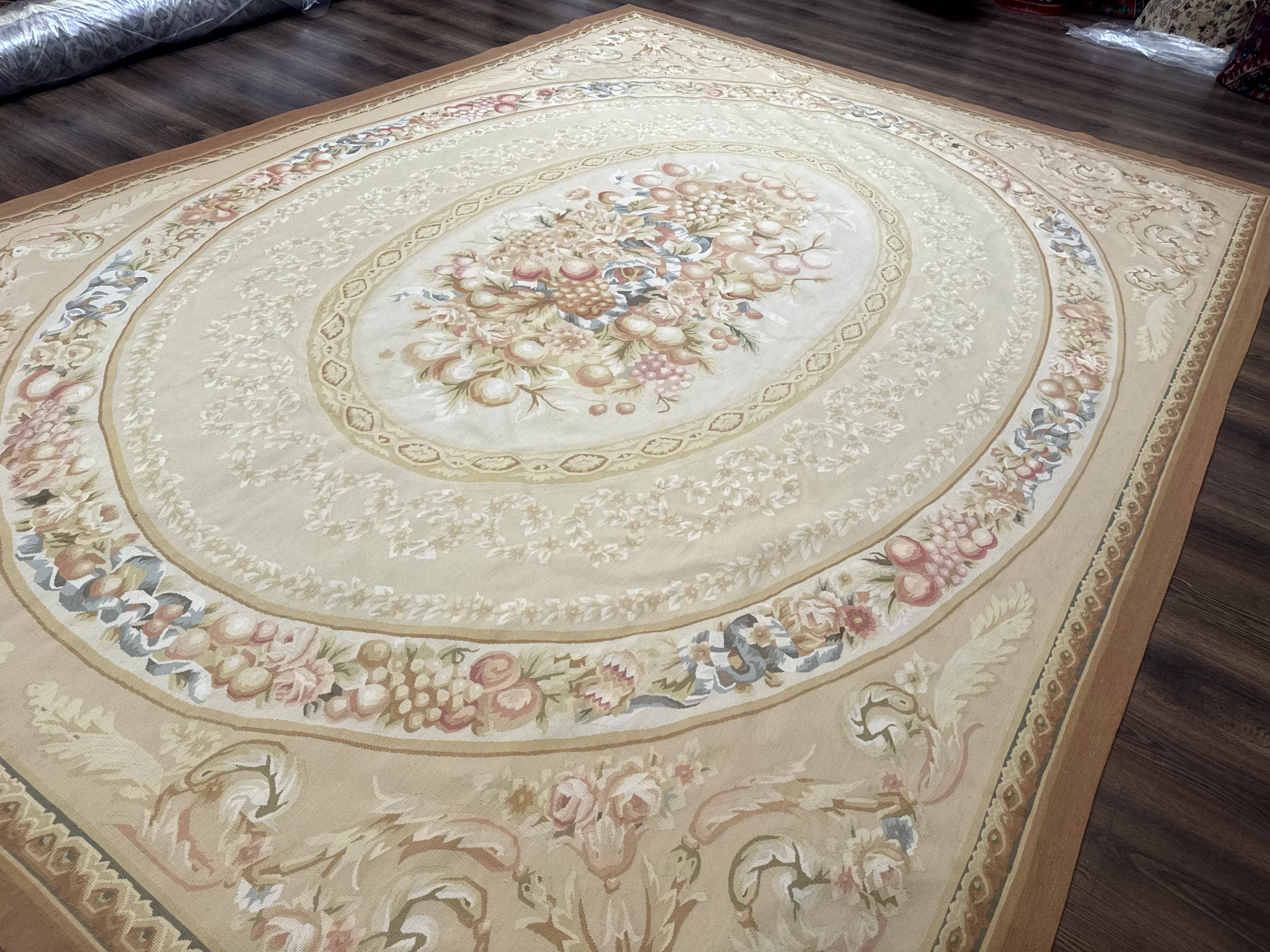 Aubusson Rug 9x12, French European Design, Floral, Elegant - Jewel Rugs