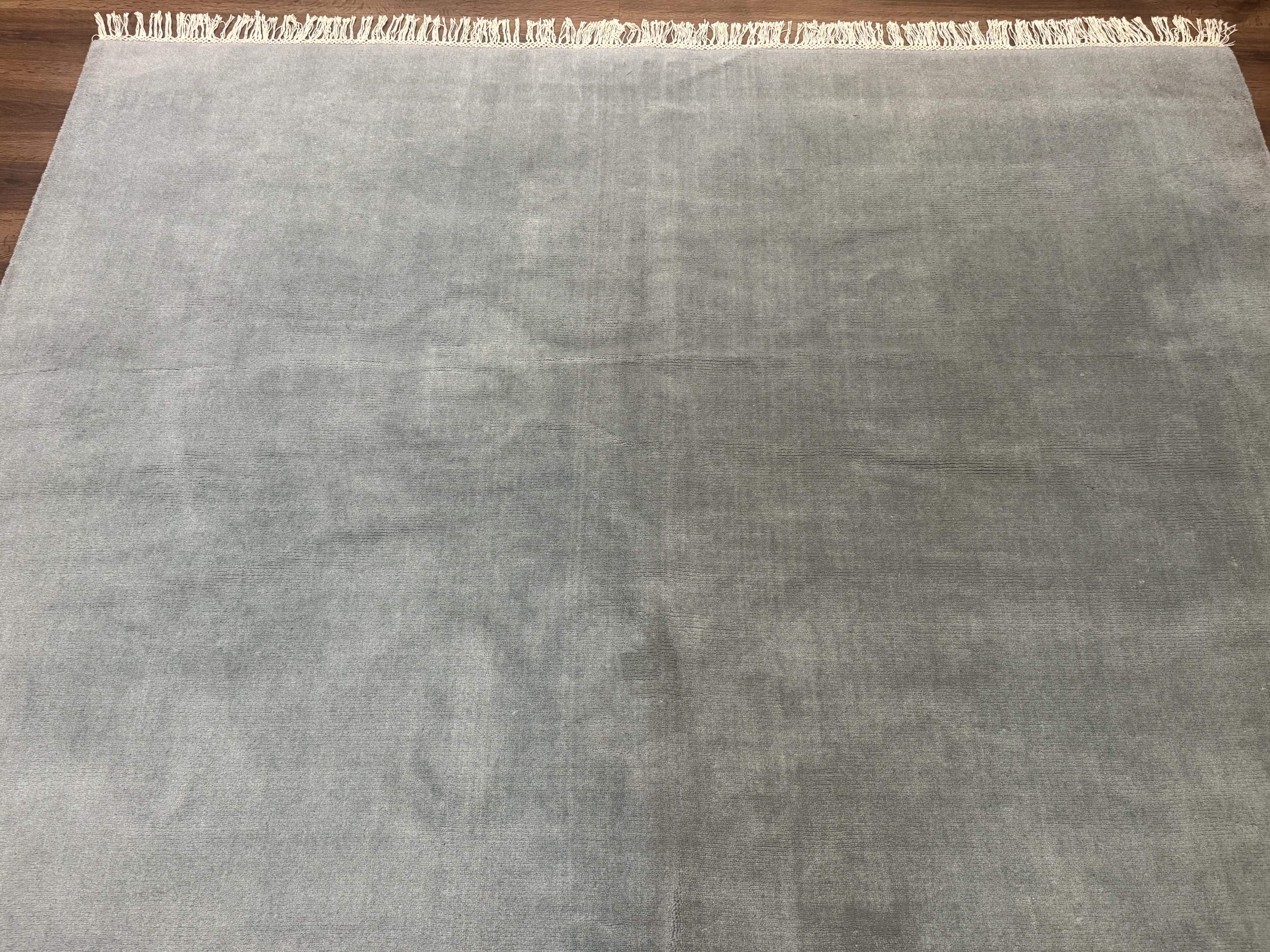 Modern Indian Rug 8x10, Wool, Smoke Blue, Pottery Barn - Jewel Rugs