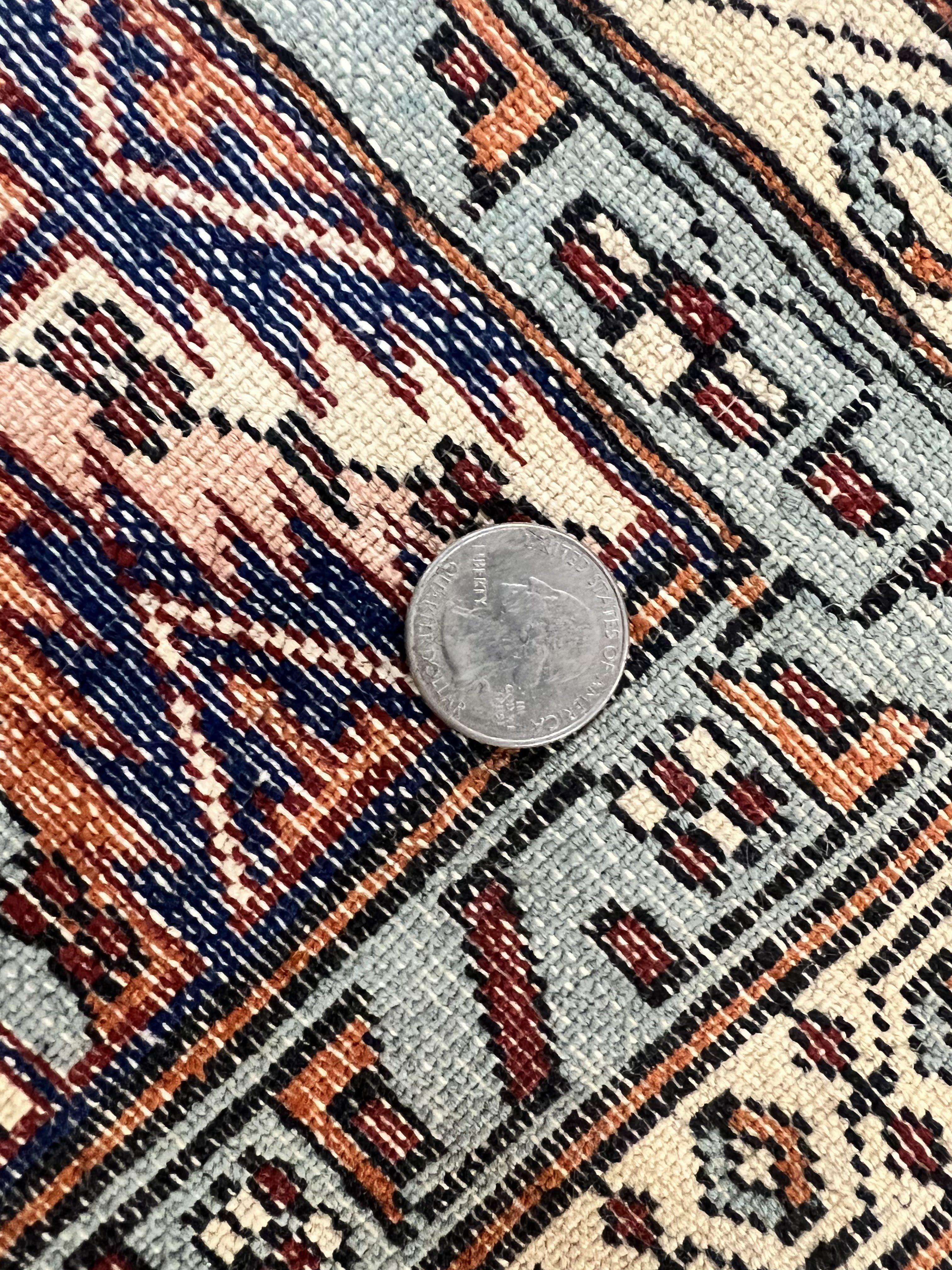 Pakistani Rug 3x5 ft, Caucasian Kazak Design, Geometric Rug, Small Vintage Oriental Carpet, Dark Red Vintage Handmade Wool Rug 3 x 5 - Jewel Rugs