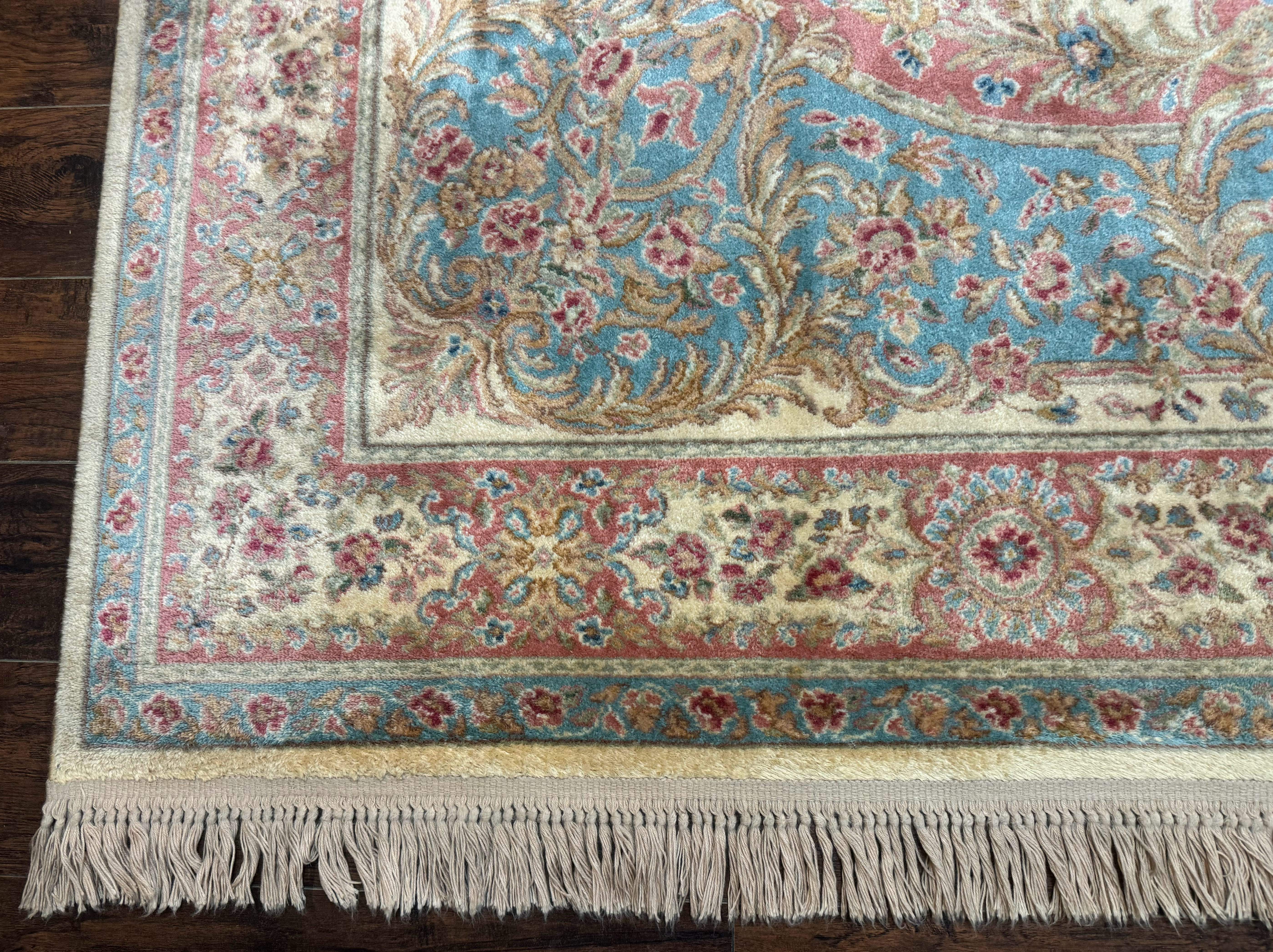 Karastan Rug 8.8 x 12, Ivory Medallion Kirman #700/711, Wool Pile, Vintage - Jewel Rugs