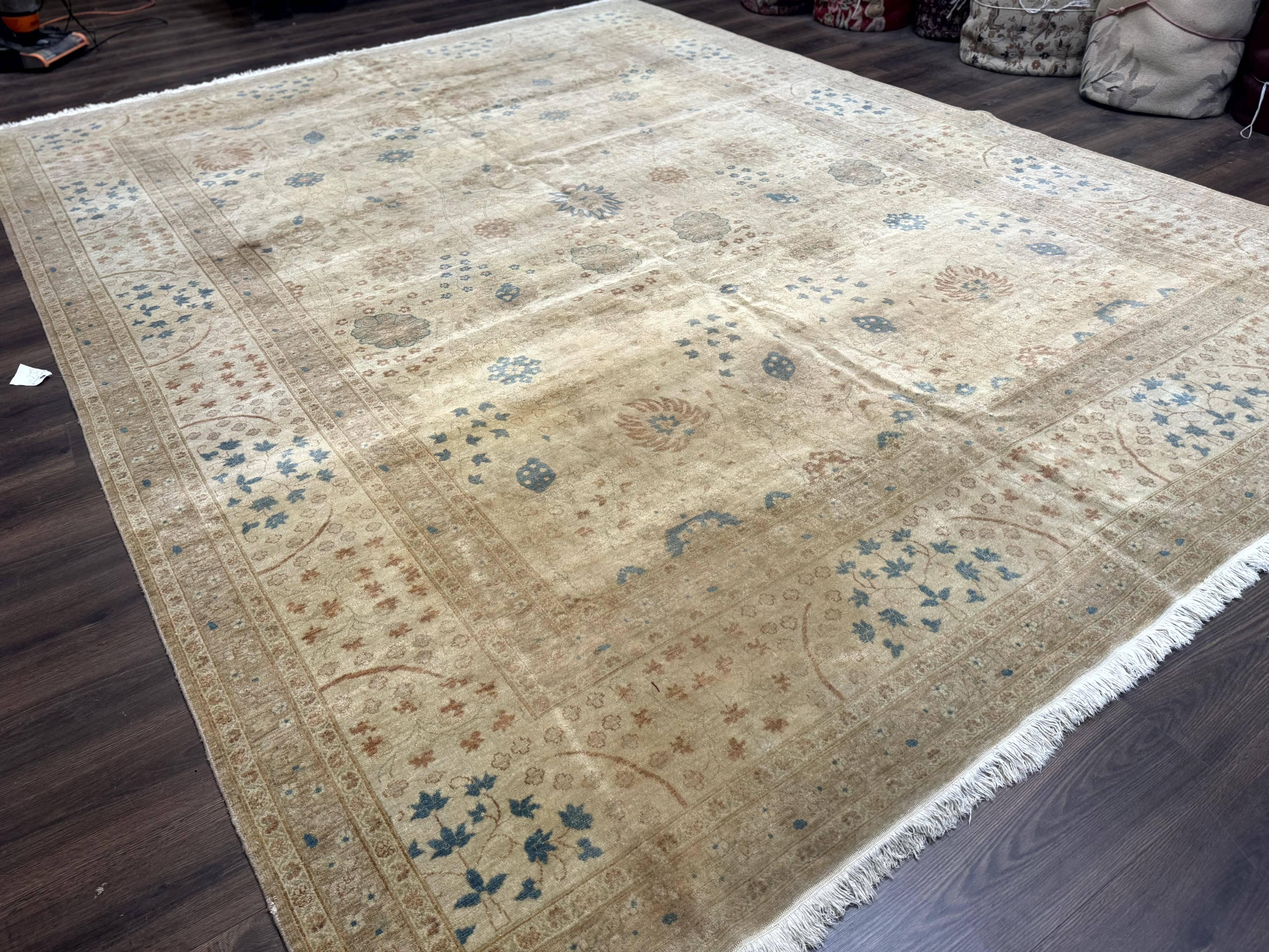 Large Pak Persian Rug 10x13, Haji Jalili Design, Light Colors, Light Tan Oriental Carpet - Jewel Rugs