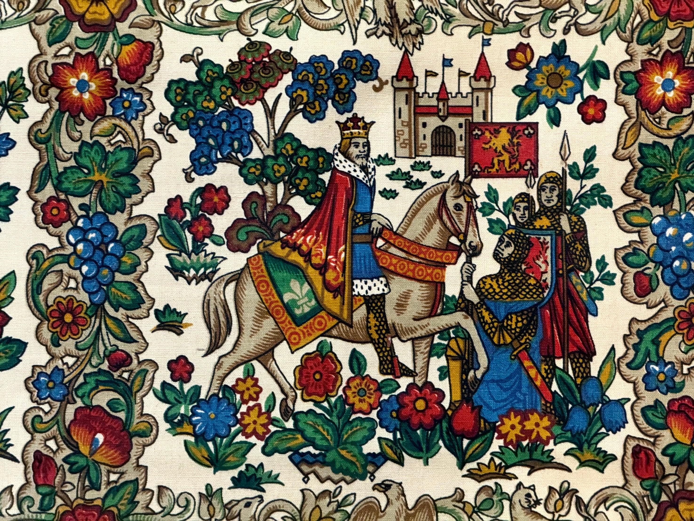 Vintage European Tapestry 4x4, Medievel Design - Jewel Rugs