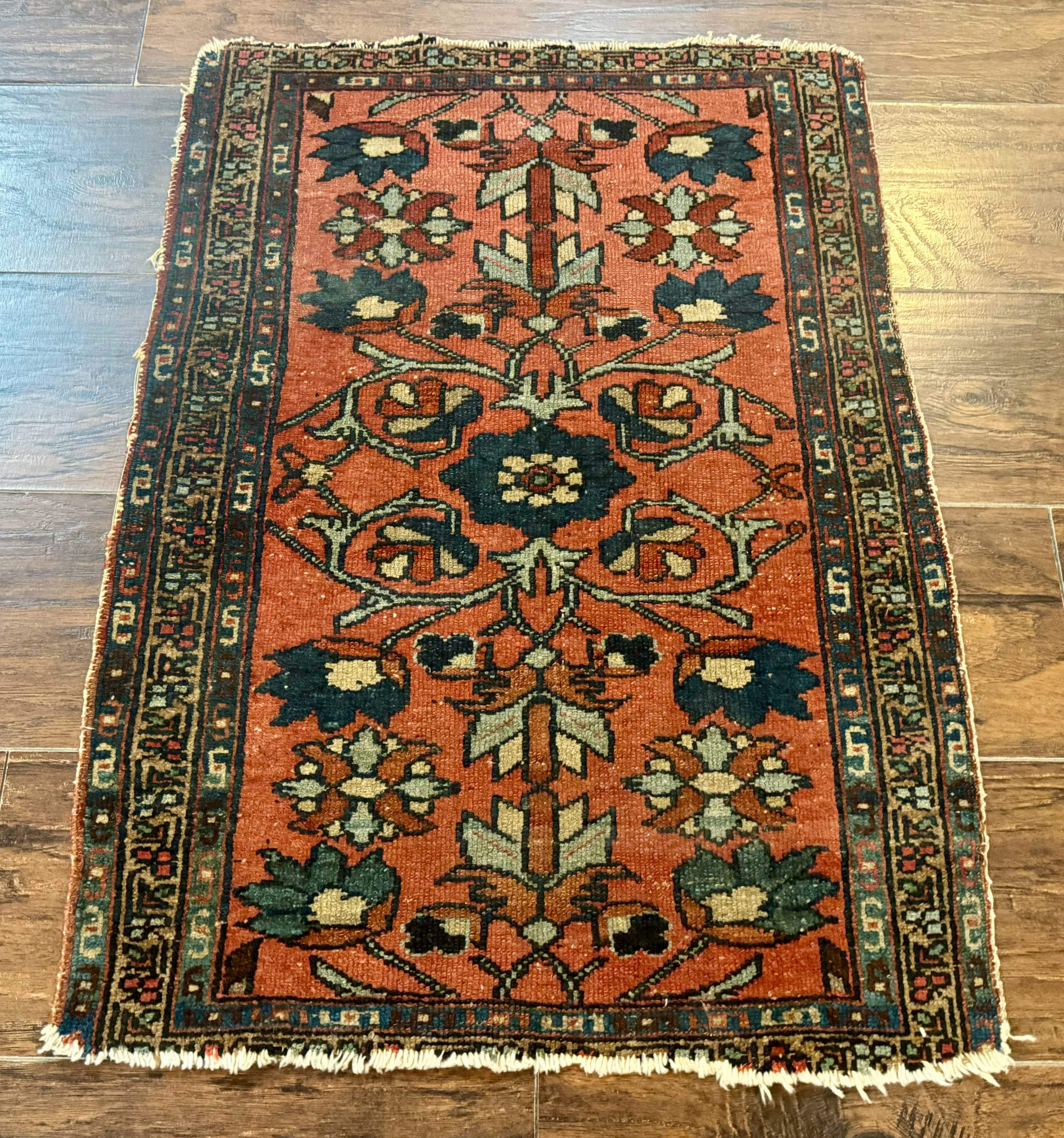 Small Persian Hamadan Rug 2x3 – Red Antique Wool Hand-Knotted - Jewel Rugs