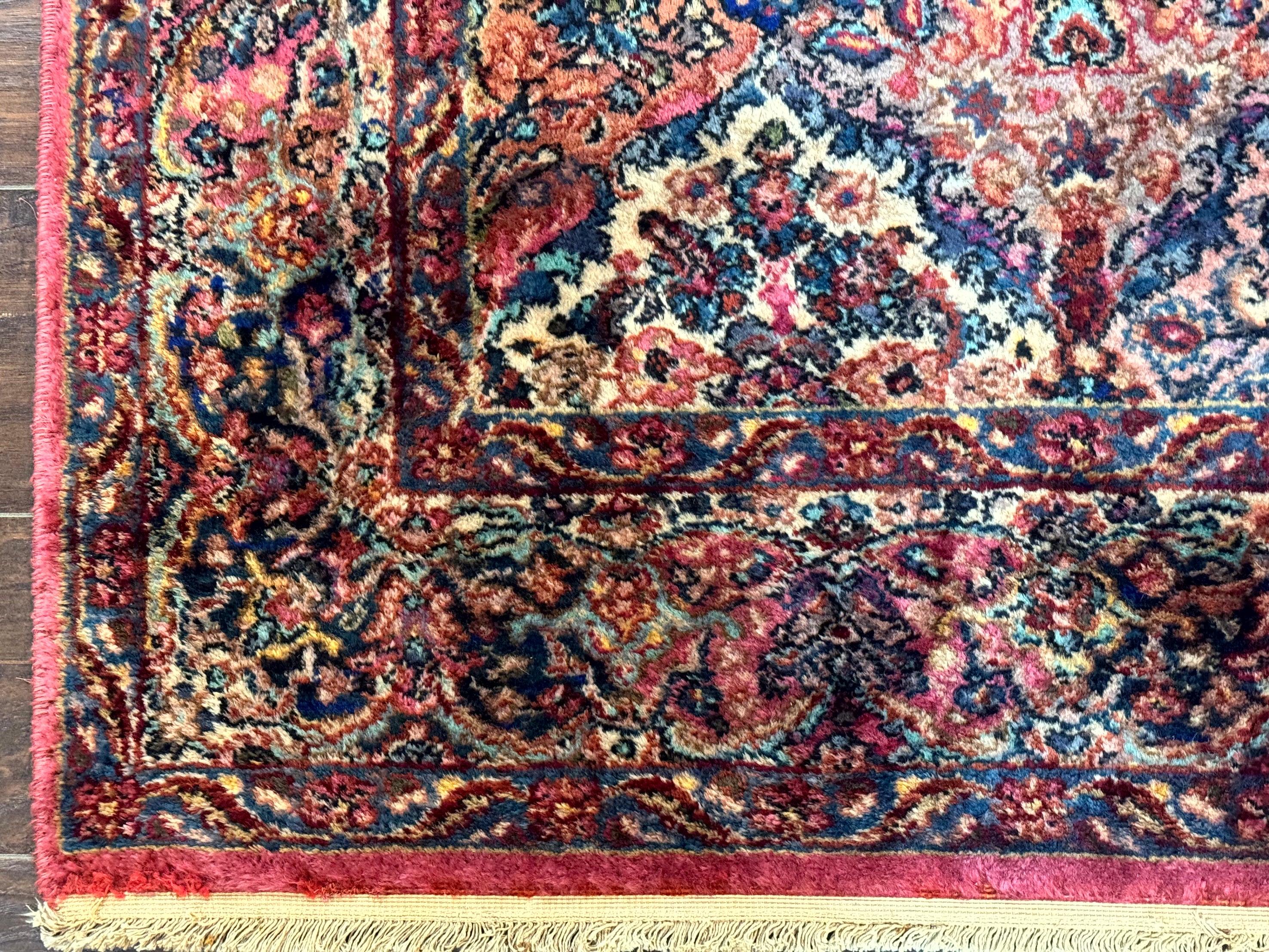 Karastan Rug 6x9, Multicolor Panel Kirman Rug #717, Wool Original Karastan Collection 700 Series, Vintage Discontinued Karastan - Jewel Rugs