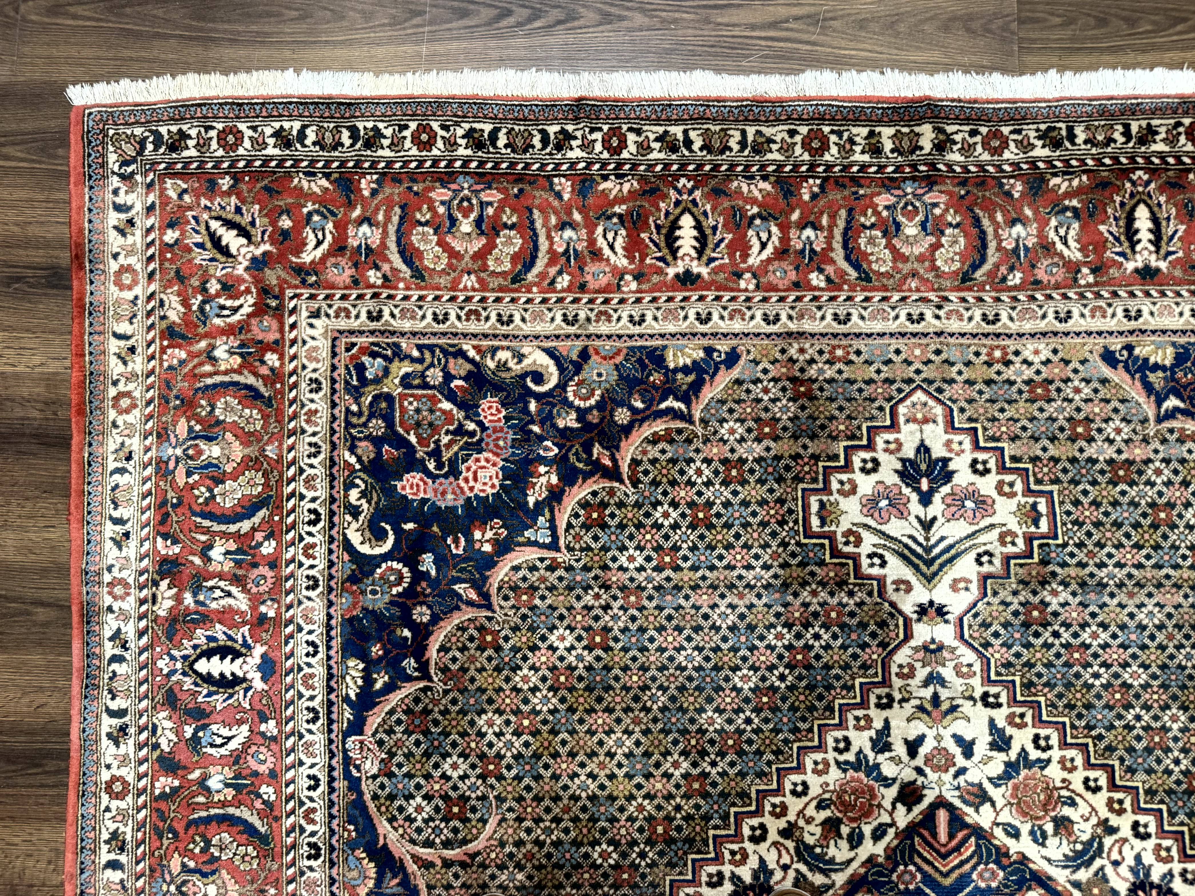 Persian Rug 7x10, Bakhtiari Saman Rug, Unique Design and Colors, Ivory Red Blue, Large Tribal Rug - Jewel Rugs