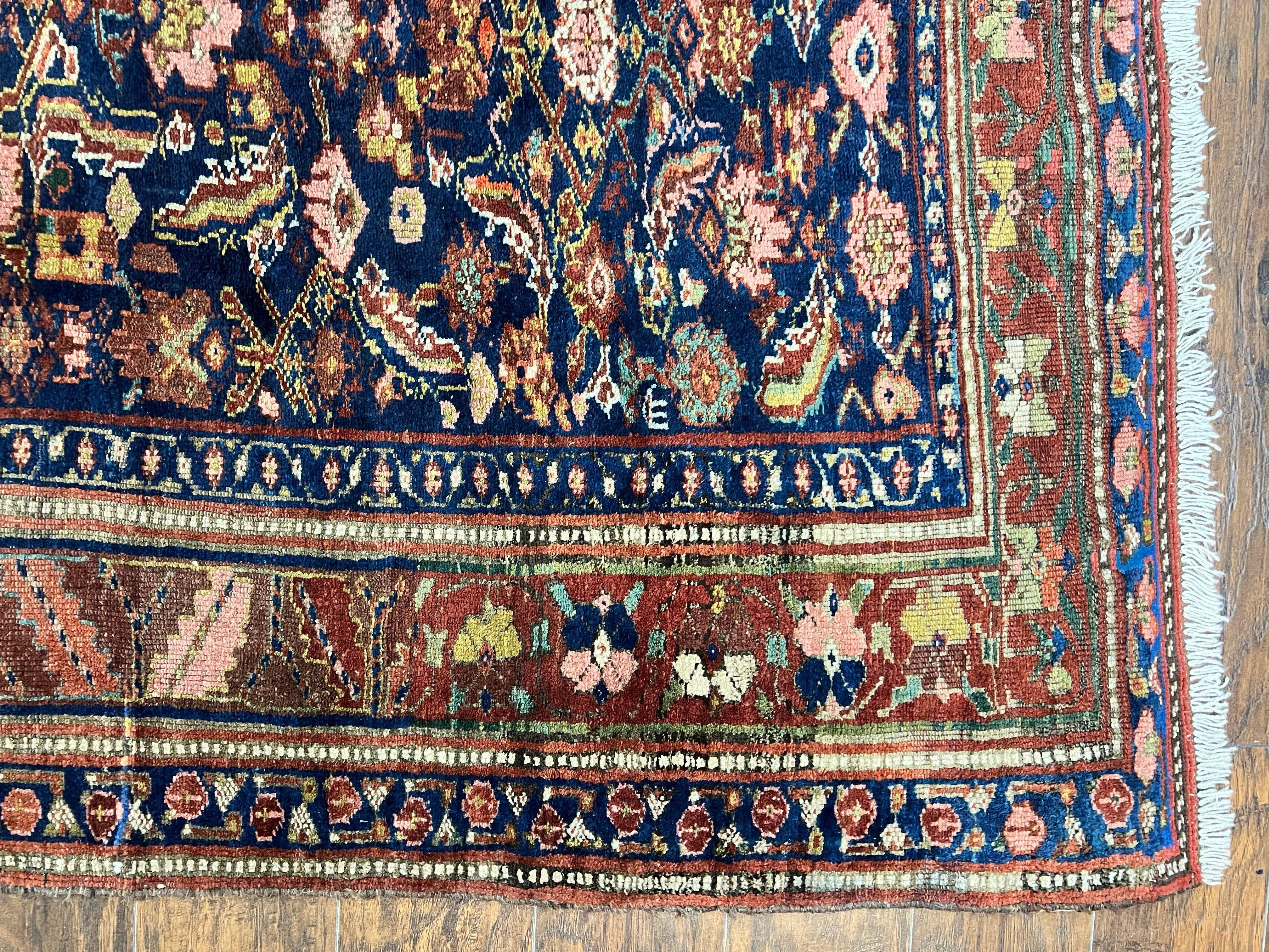 Caucasian Kalegy Rug 6x11, Wide Runner, Wool Hand Knotted Carpet, Navy Blue Tribal Rug, 1920s Antique Rug, 6 x 11 Oriental Carpet - Jewel Rugs