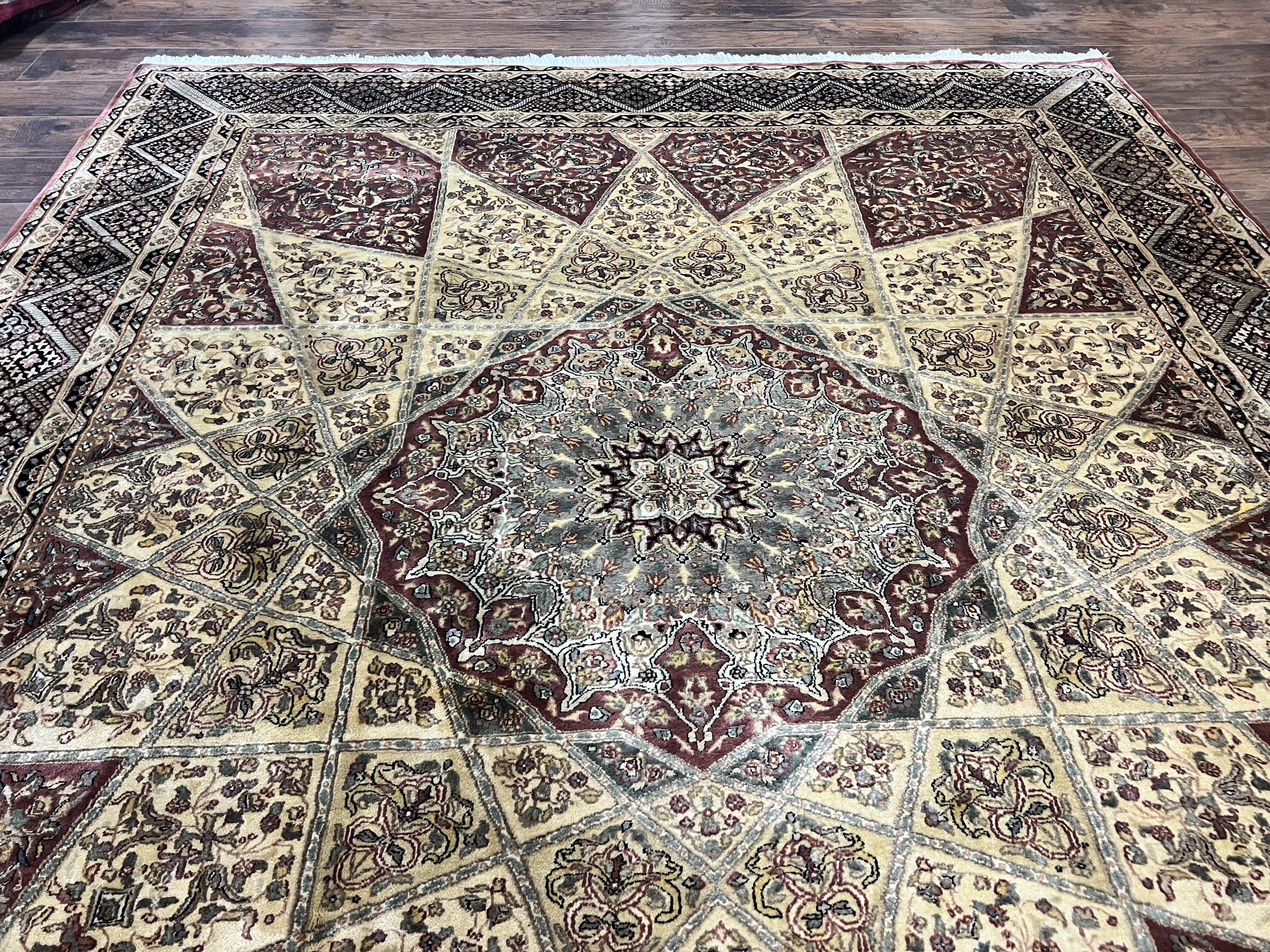 Indo Persian Rug 8x10, Dome Design, 210 KPSI, Handmade Vintage Wool Rug - Jewel Rugs