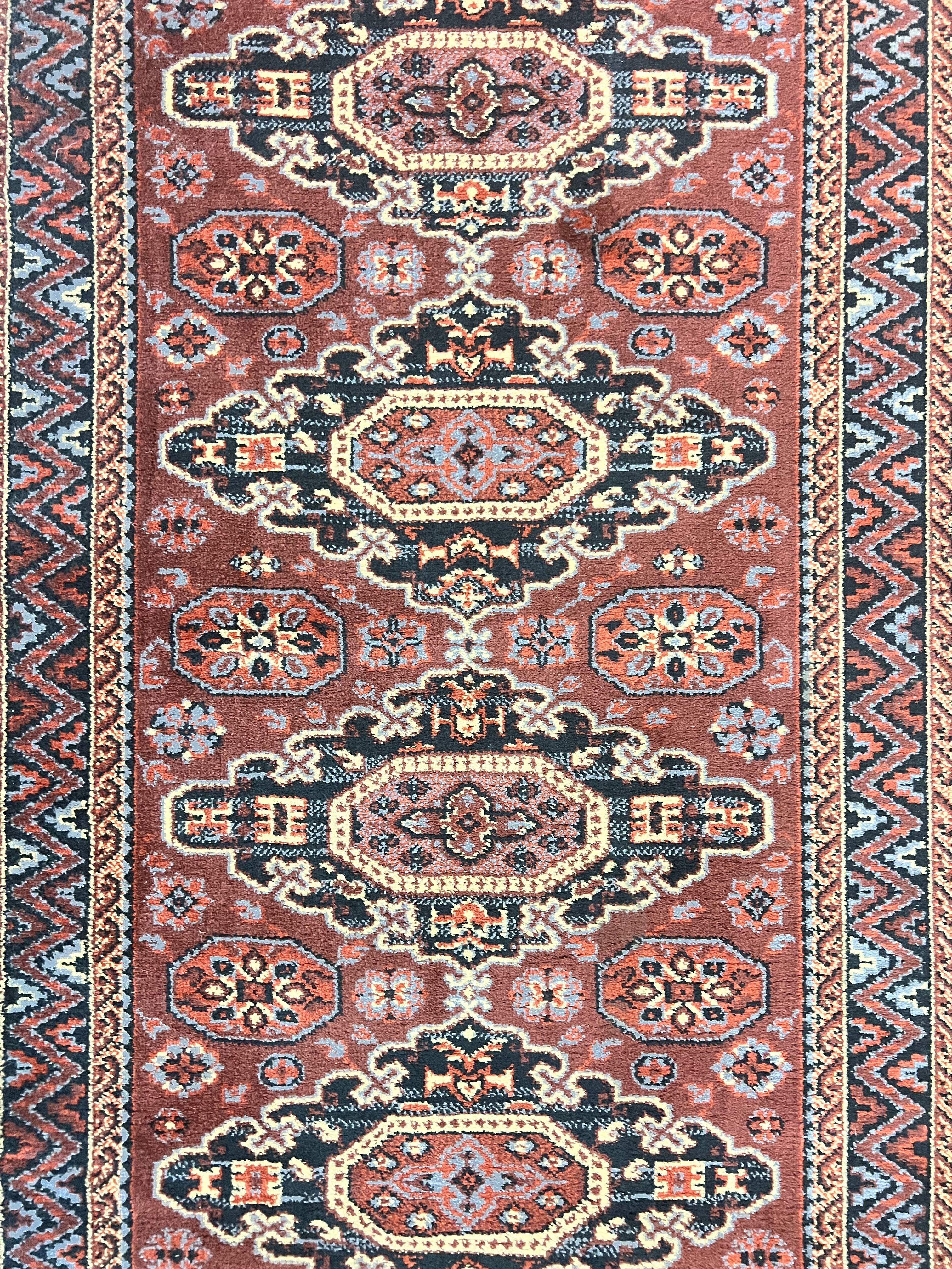 Belgium Power Loomed Runner Rug 2x9, Vintage Wool Rug for Hallway 2 x 9 ft, Red, Caucasian Persian Design, 9ft Runner - Jewel Rugs