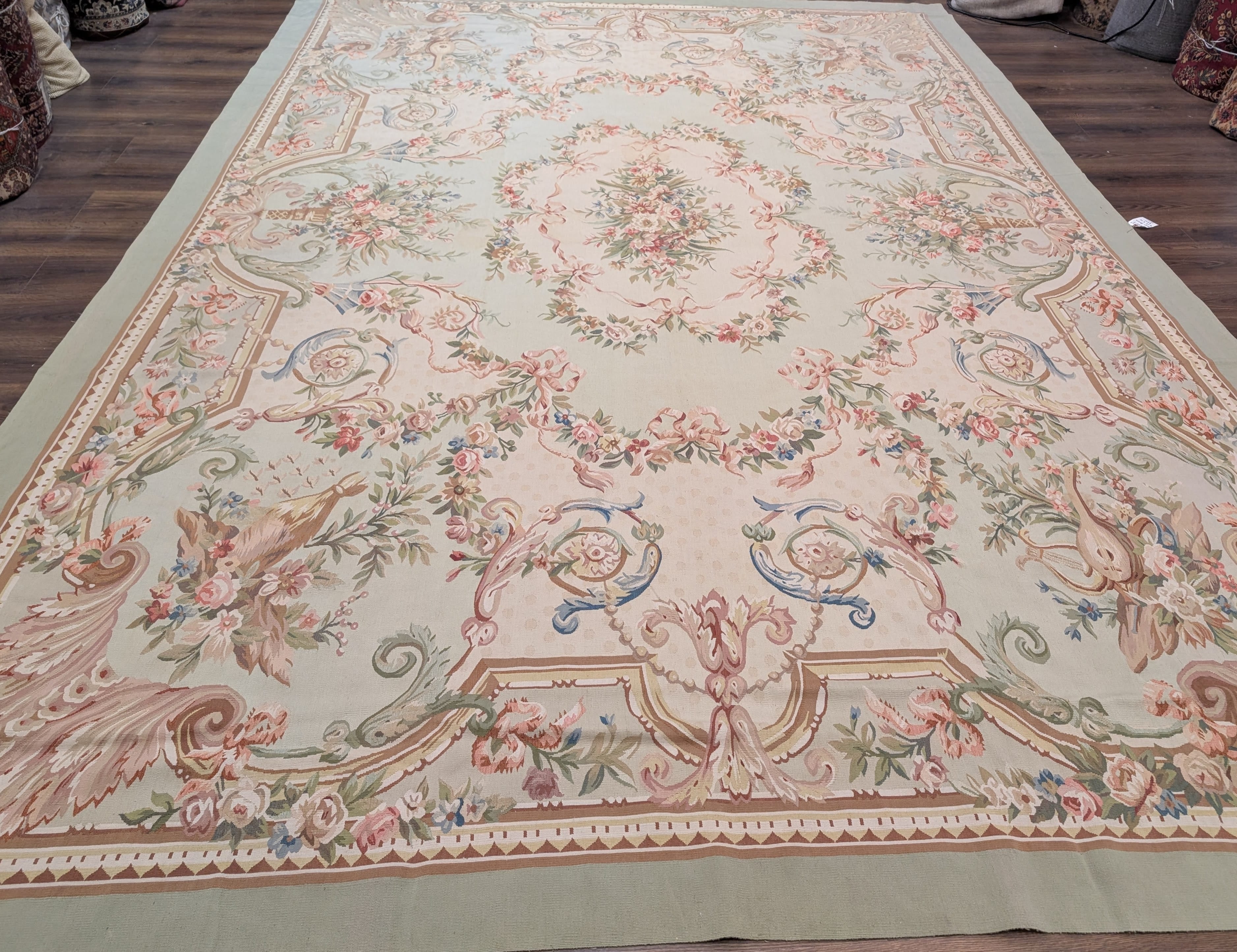 Aubusson Rug 10x14, Flatweave Hand-Woven Wool Carpet - Jewel Rugs