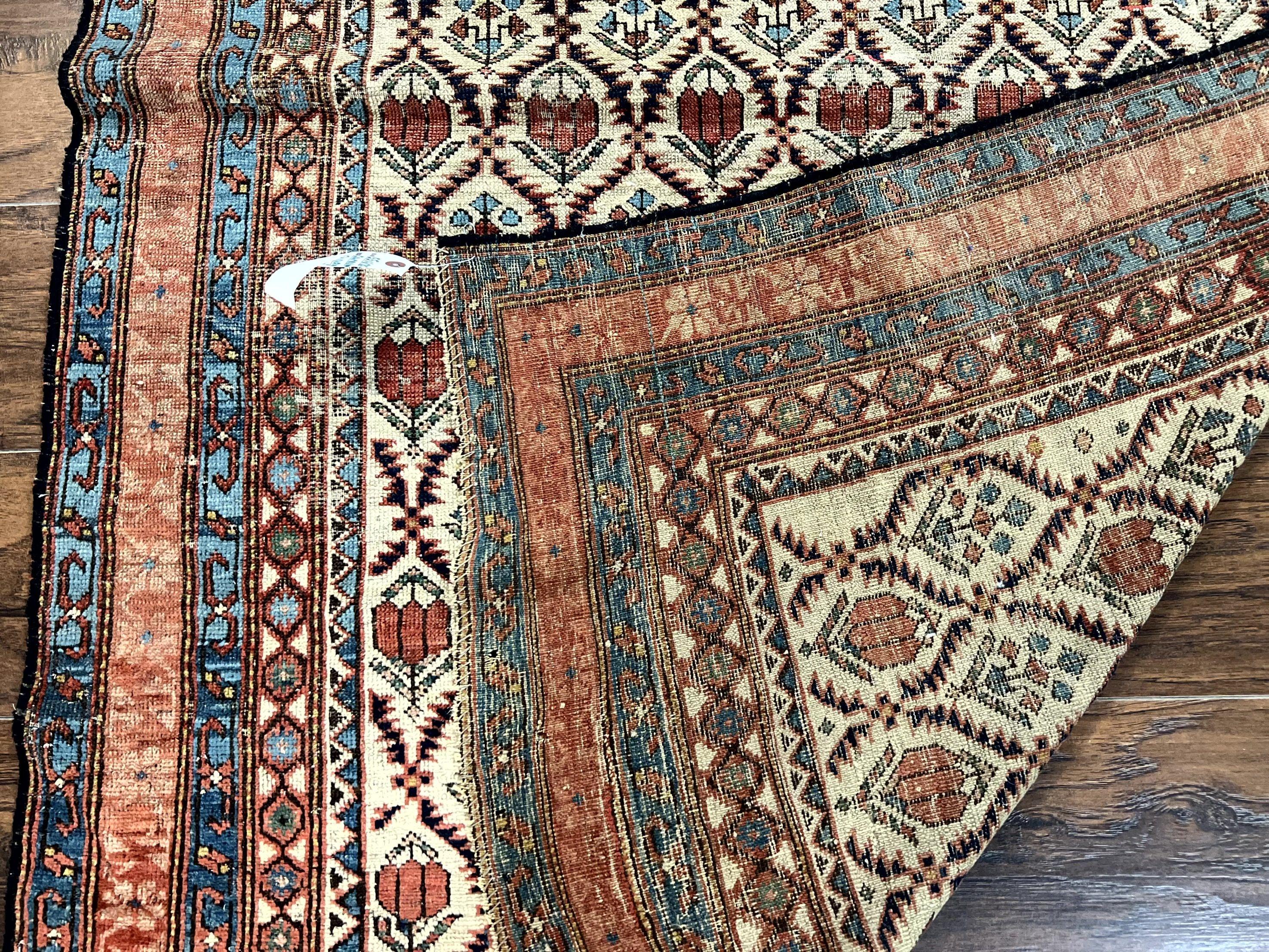 Antique Caucasian Rug 4x6, Hand Knotted Wool Carpet, Shirvan Rug - Jewel Rugs