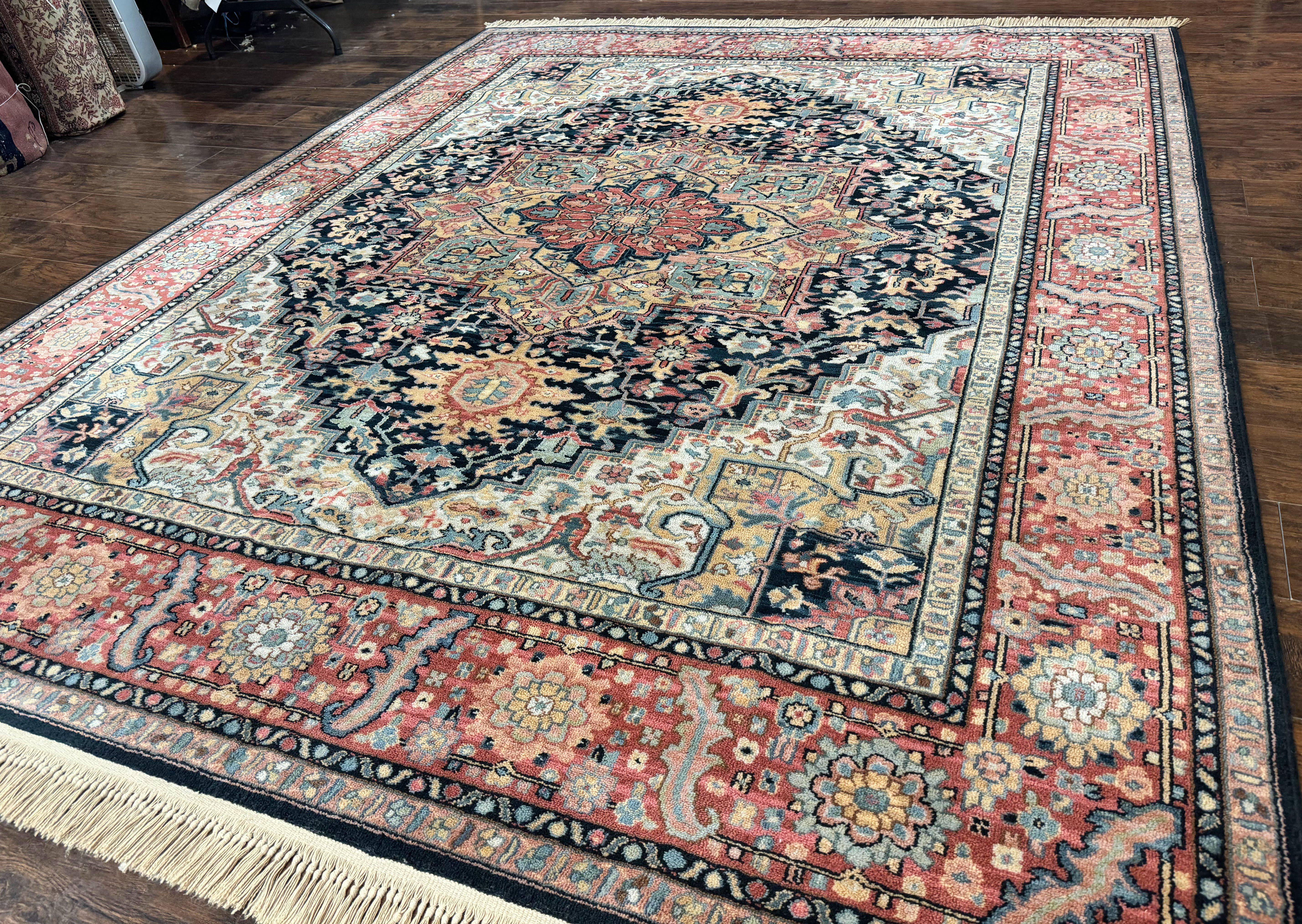 Karastan Navy Heriz #700/701 Rug, 8.8 x 10.6 Karastan Carpet, Wool Pile, Discontinued Vintage Karastan Rug, Original 700 Series, Geometric - Jewel Rugs