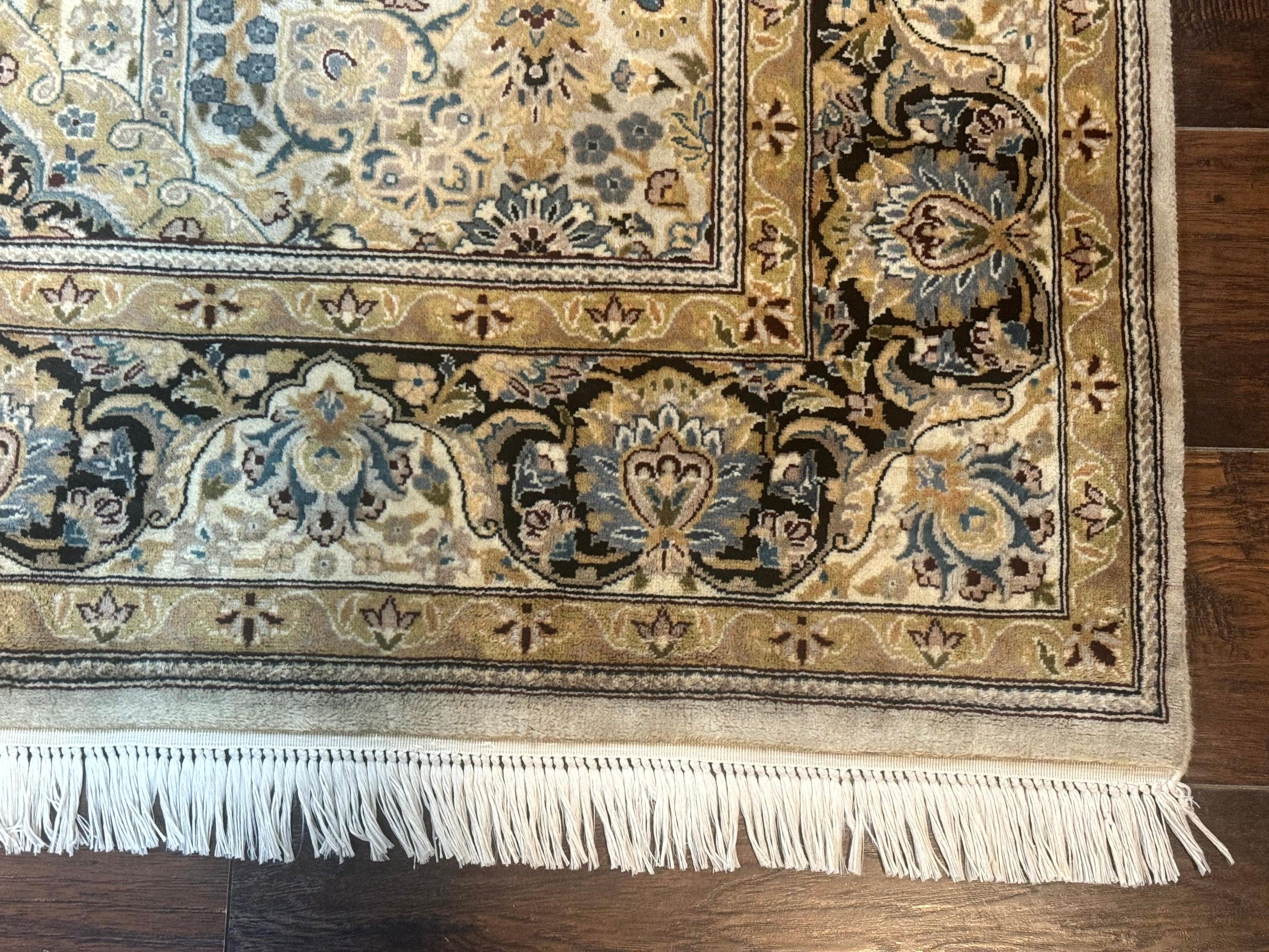 Wool Pak Persian Rug 5x7, Floral, Cream Color, Fine 290 KPSI - Jewel Rugs