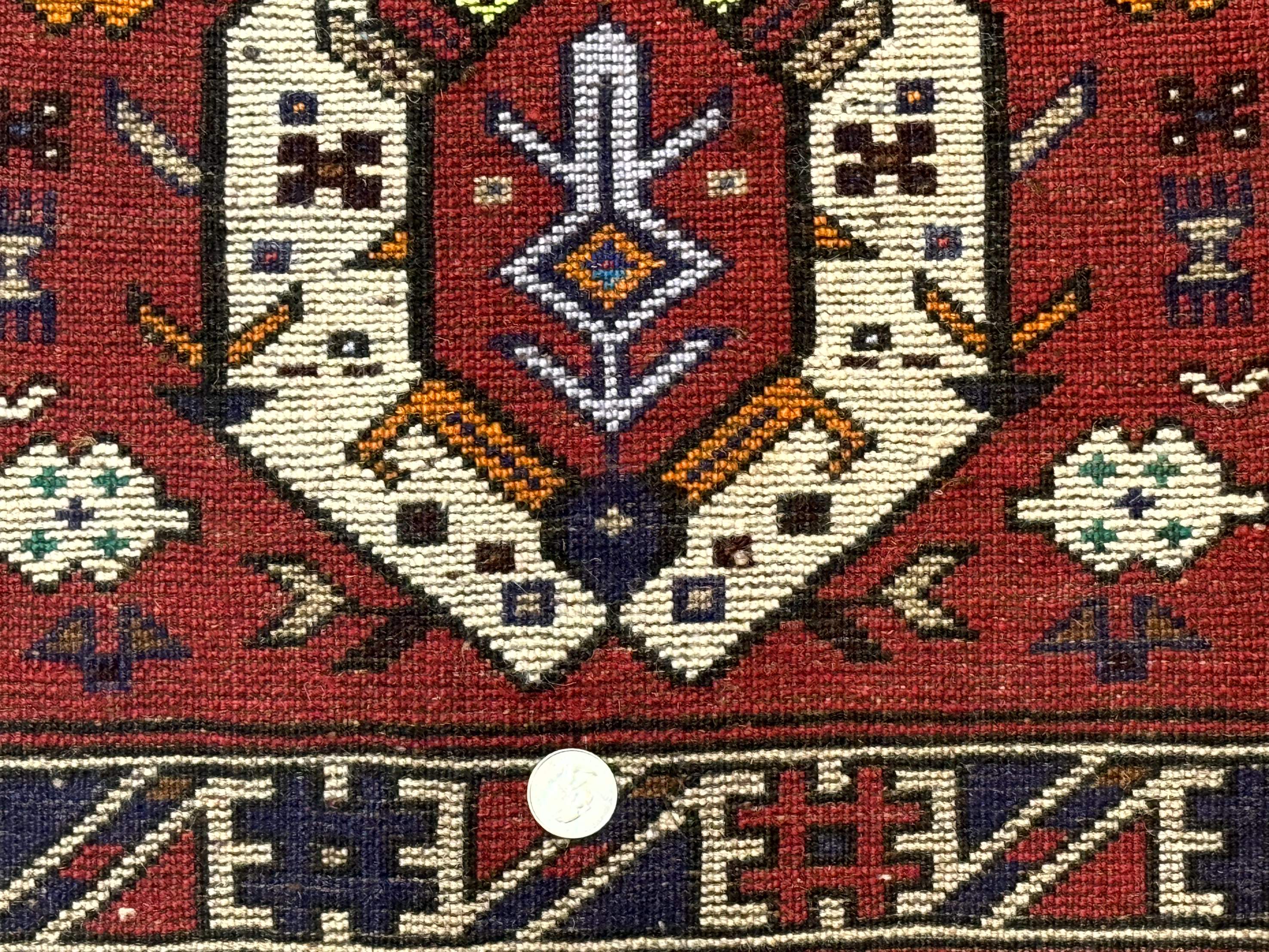 Small Persian Tribal Rug, Red and Ivory, Baluch Rug - Jewel Rugs