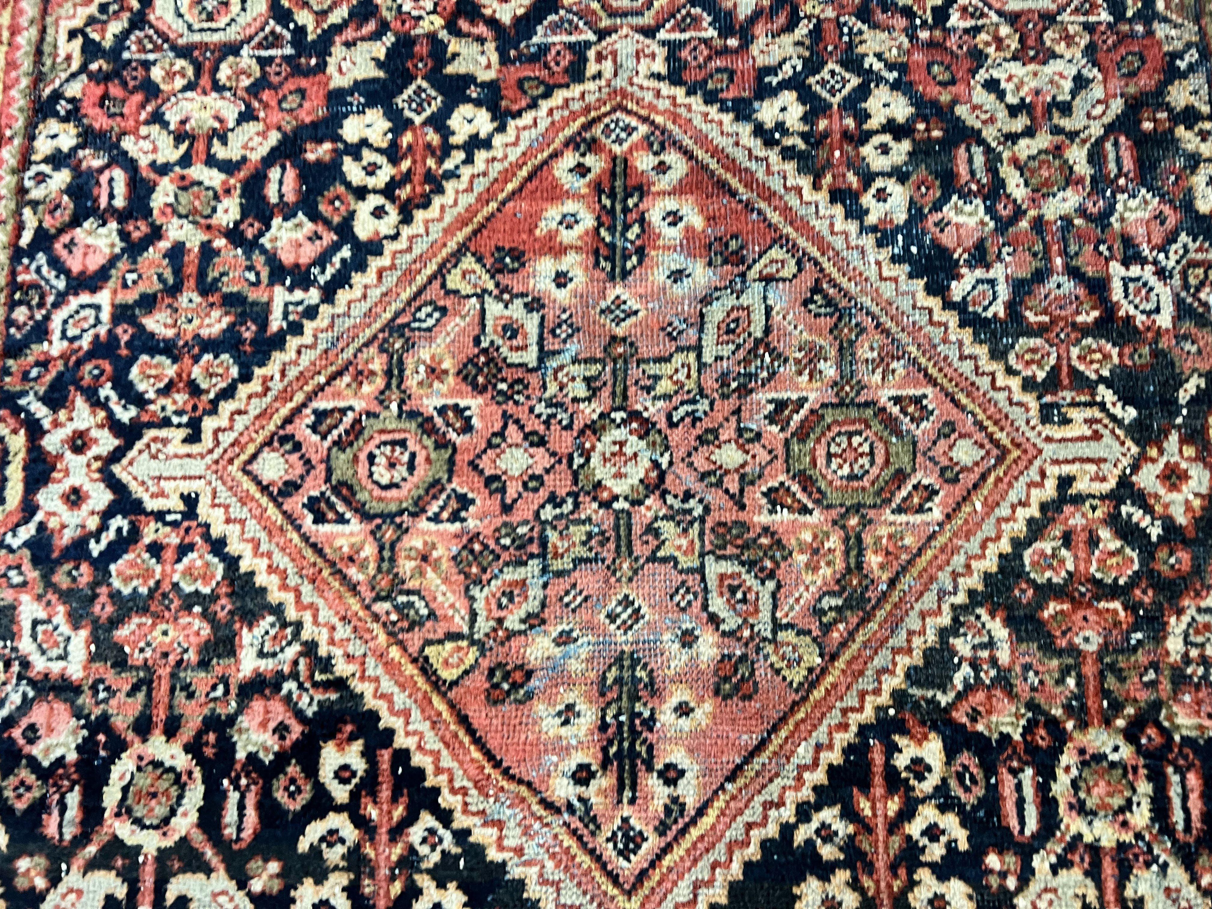 Antique Persian Mahal Rug 4x7, Wool Hand Knotted Tribal Geometric Carpet - Jewel Rugs