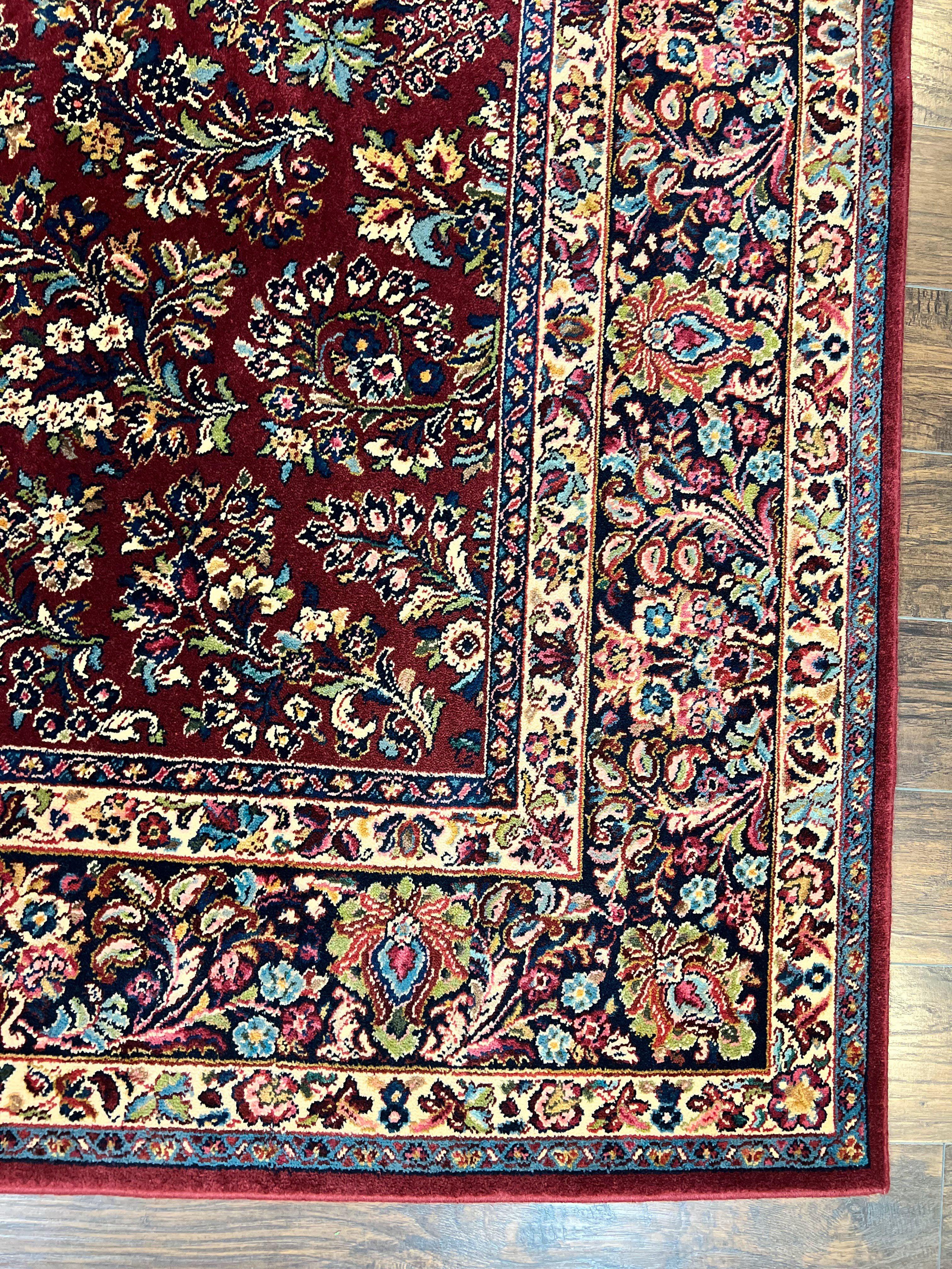 Square Karastan Rug, Red Sarouk Rug #785, Karastan Wool Rug 9x9 ft, Wool Karastan Carpet, Original 700 Series, Rare Size 9 x 9 - Jewel Rugs