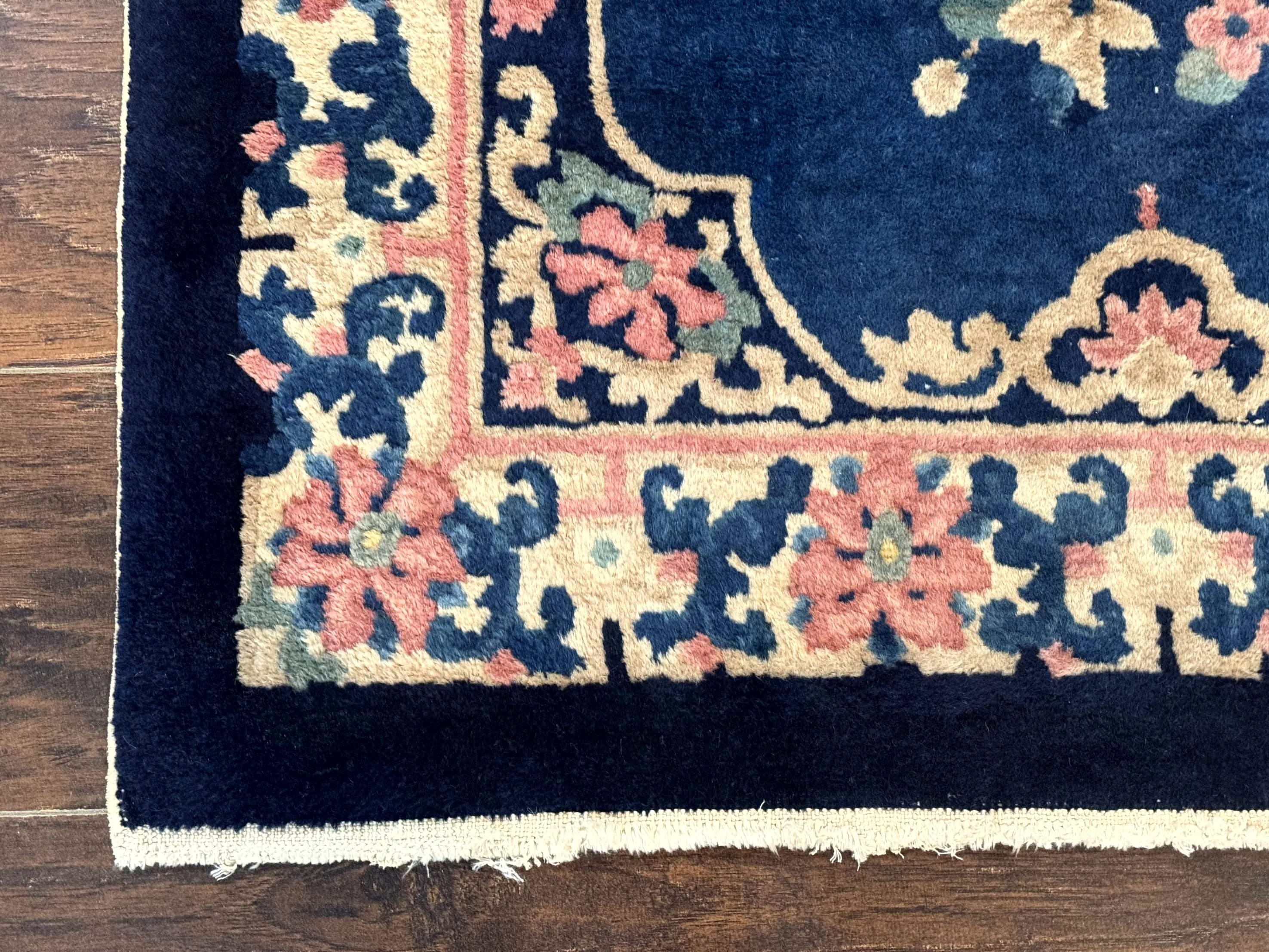 Chinese Rug 3x6, Peking Rug, Blue Chinese Wool Rug, Fete Rug - Jewel Rugs