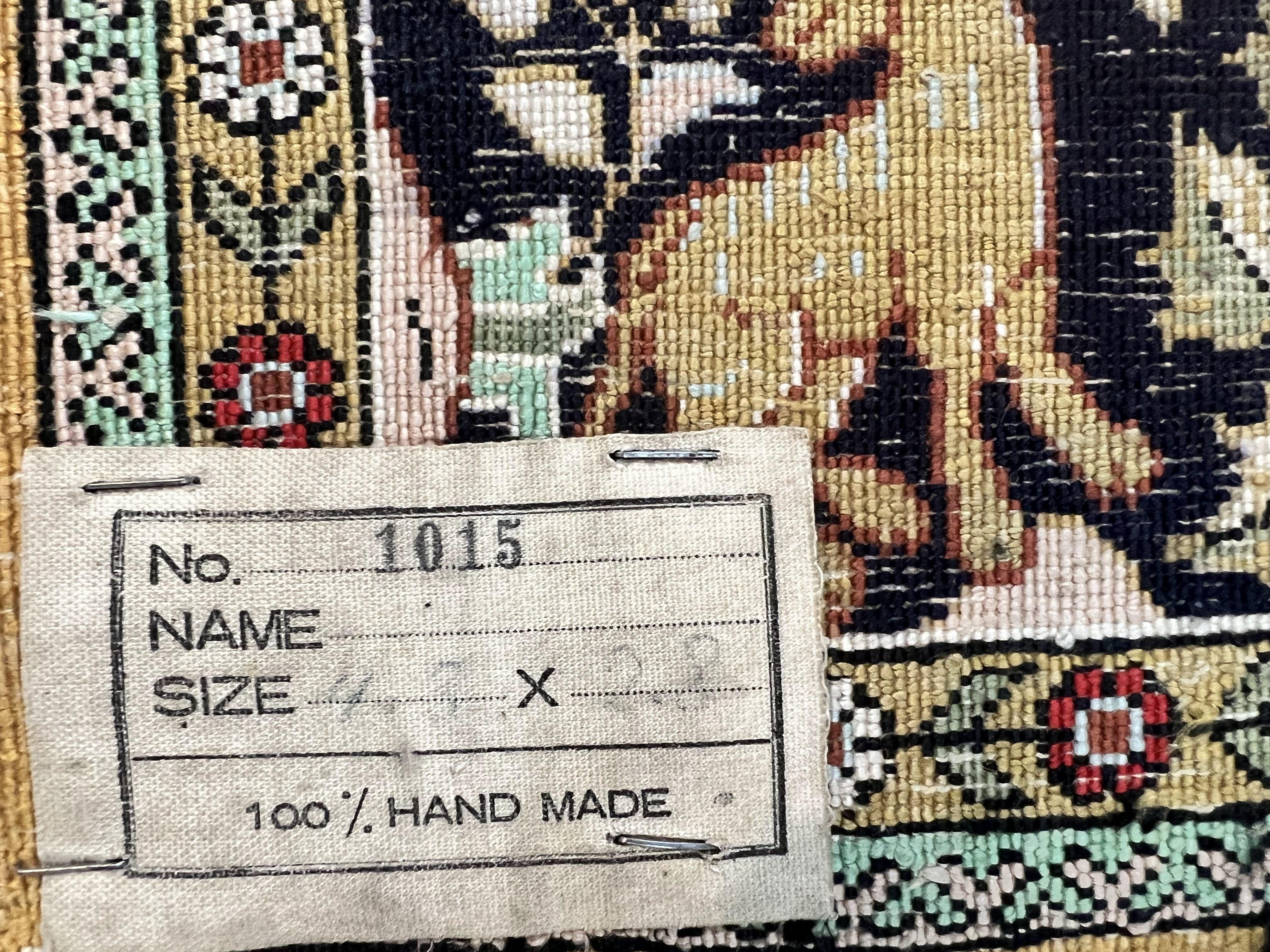 Silk Tree of Life Persian Qum Rug 3x4, Hand Knotted Vintage Carpet, Cream & Black, Very Fine Oriental Rug, Animal Pictorials, Birds - Jewel Rugs